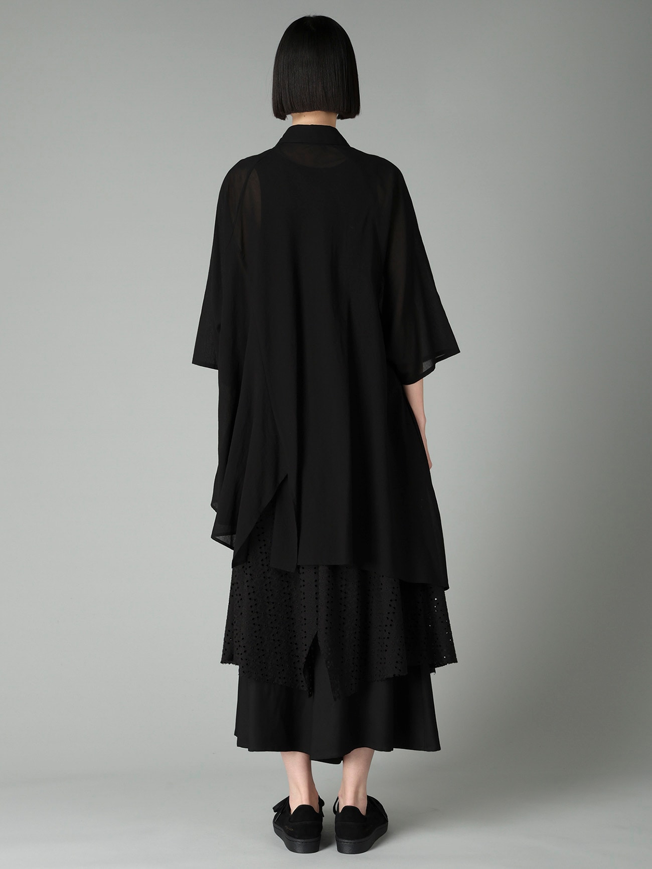 COTTON CHIFFON RAGLAN BLOUSE