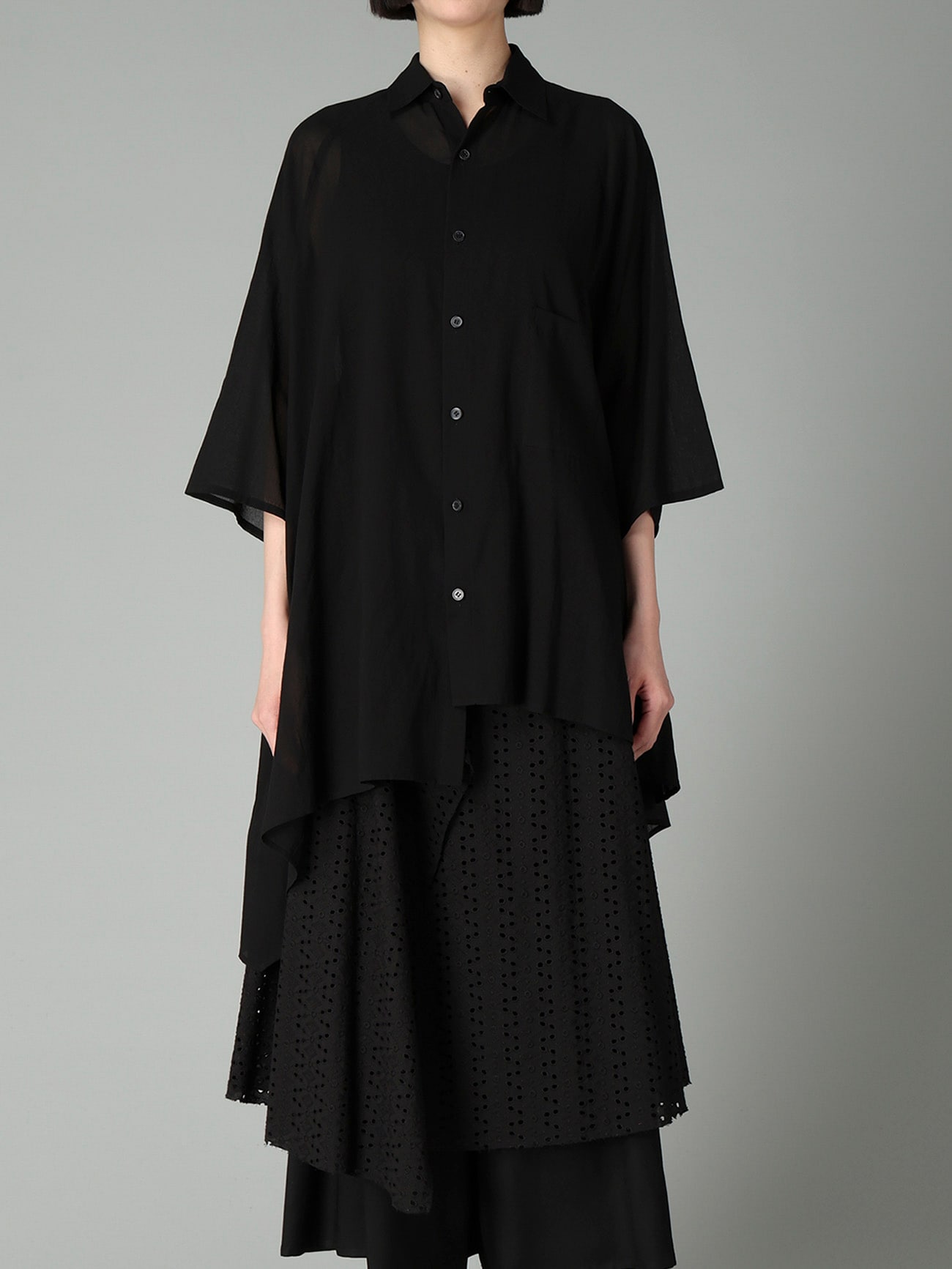 COTTON CHIFFON RAGLAN BLOUSE