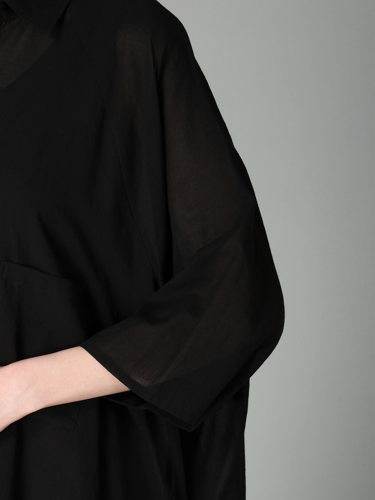 COTTON CHIFFON RAGLAN BLOUSE