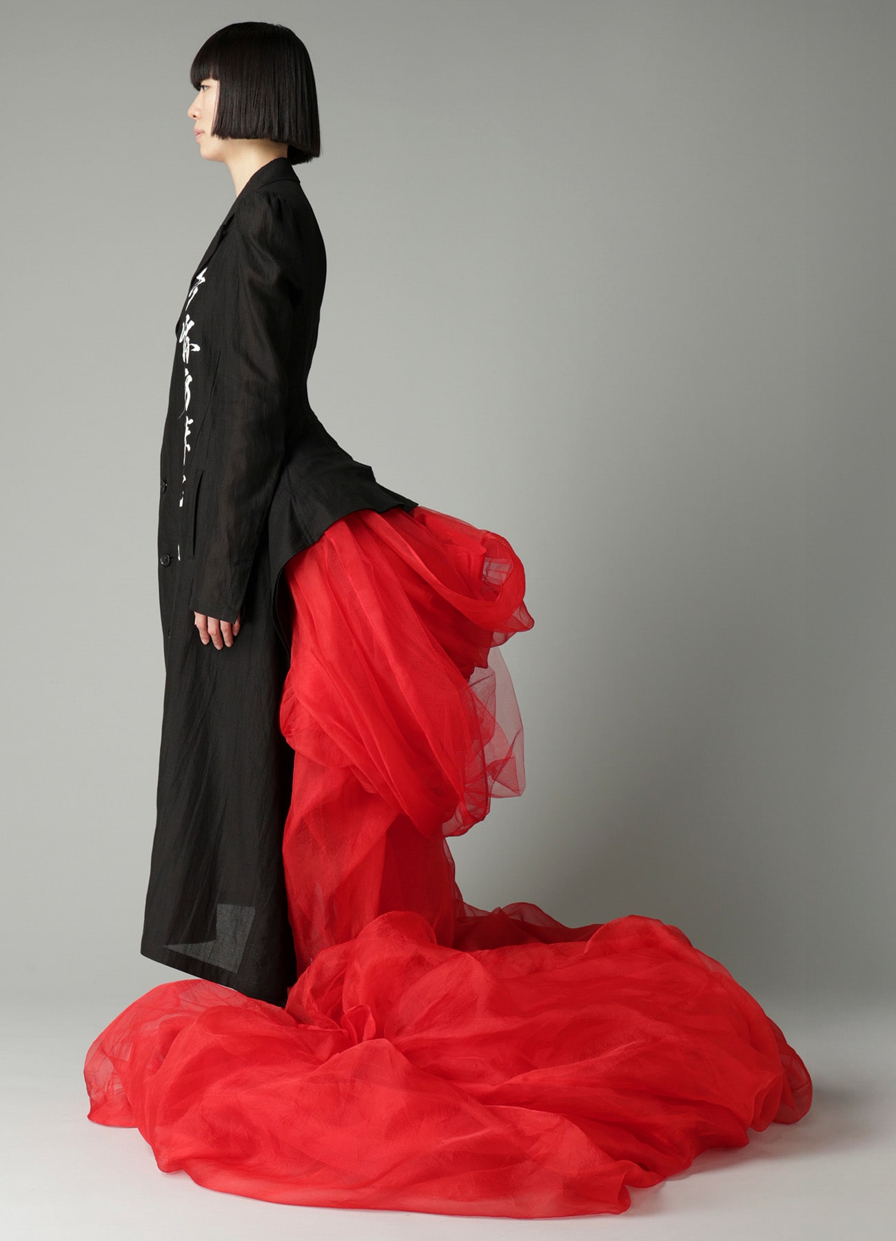 PAPER LINEN CLOTH UNBALANCED COAT