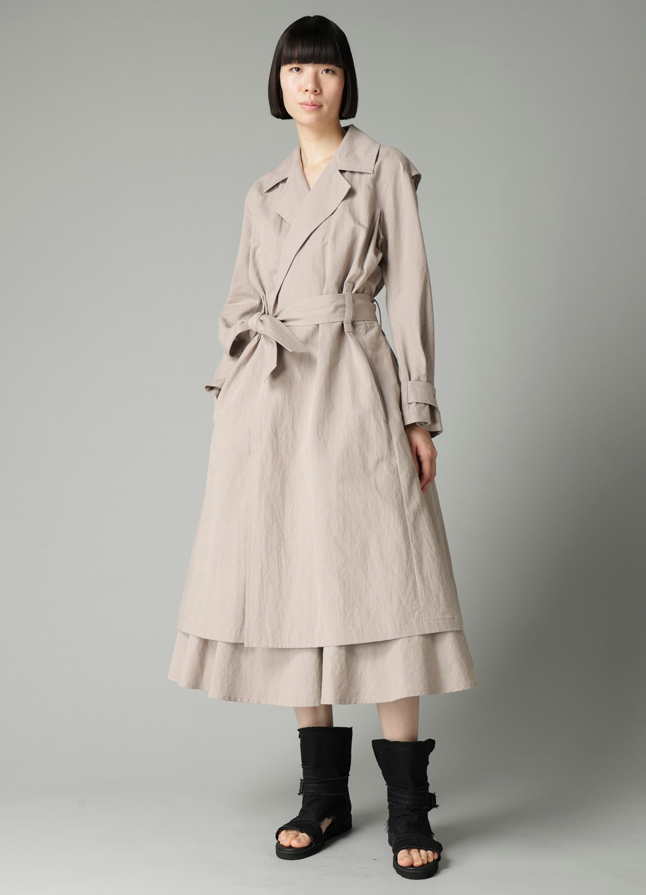 C/Li POPLIN WRAP TRENCH COAT