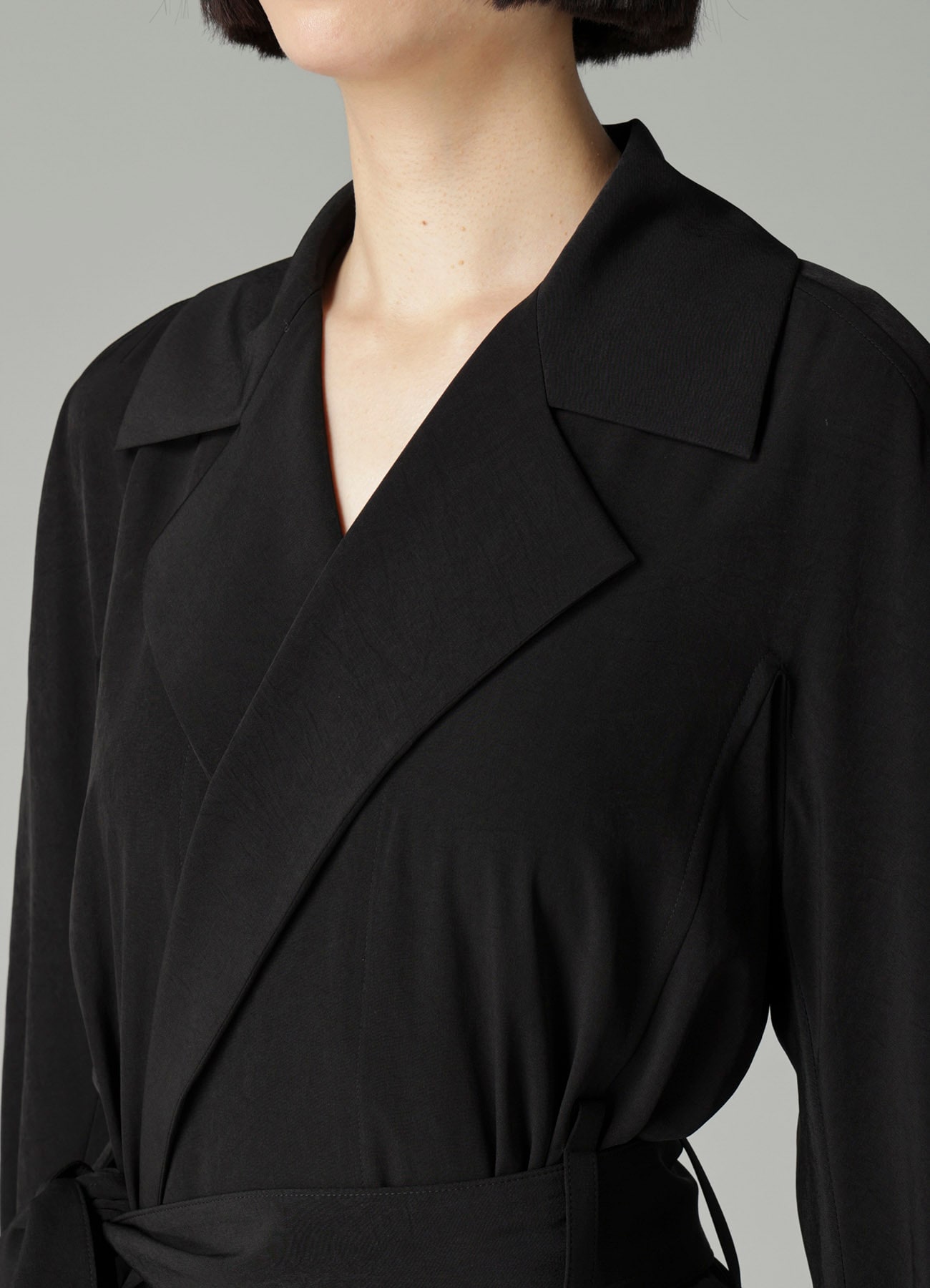 Ta/Pe CREPE DE CHINE WRAP TRENCH COAT