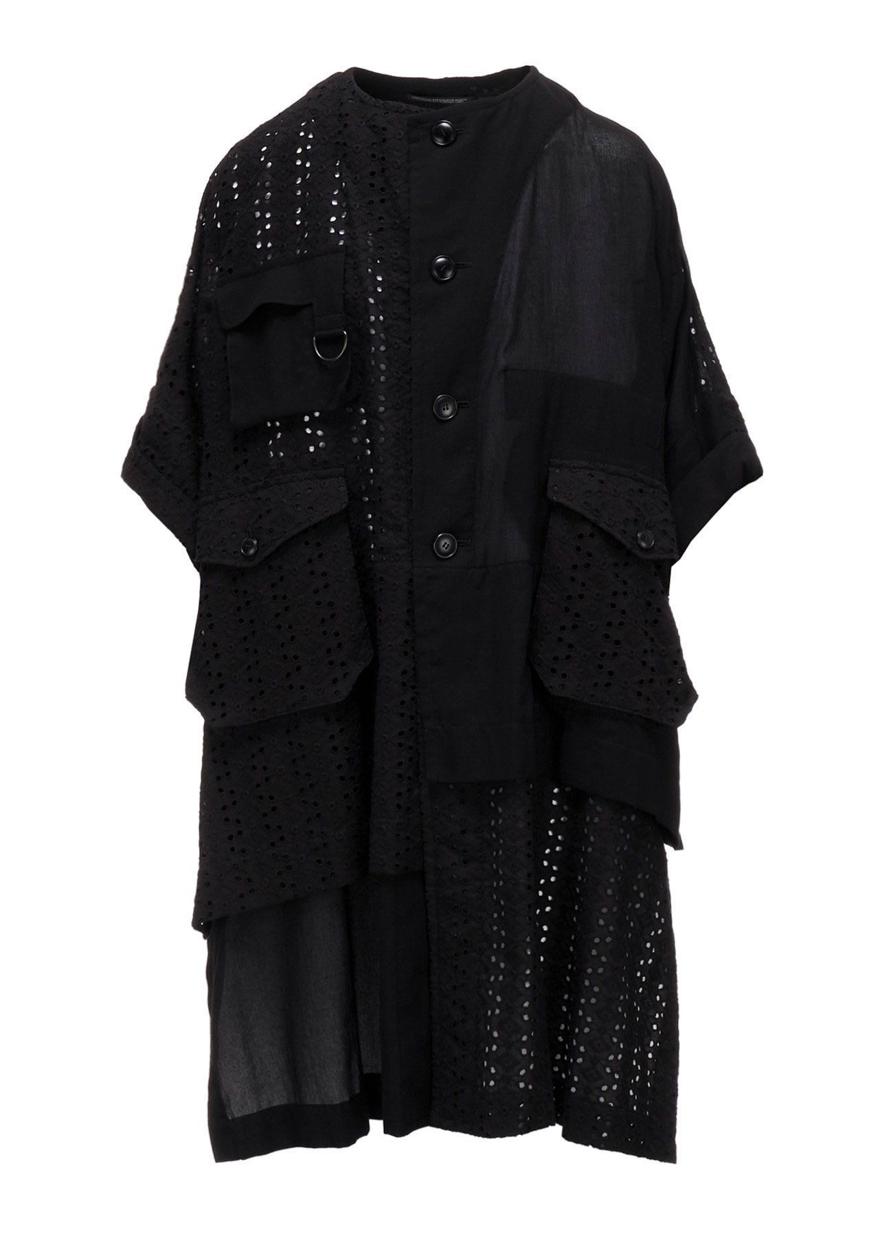 INDIAN EMBROIDERY LACE OUT POCKET UNBALANCED COAT