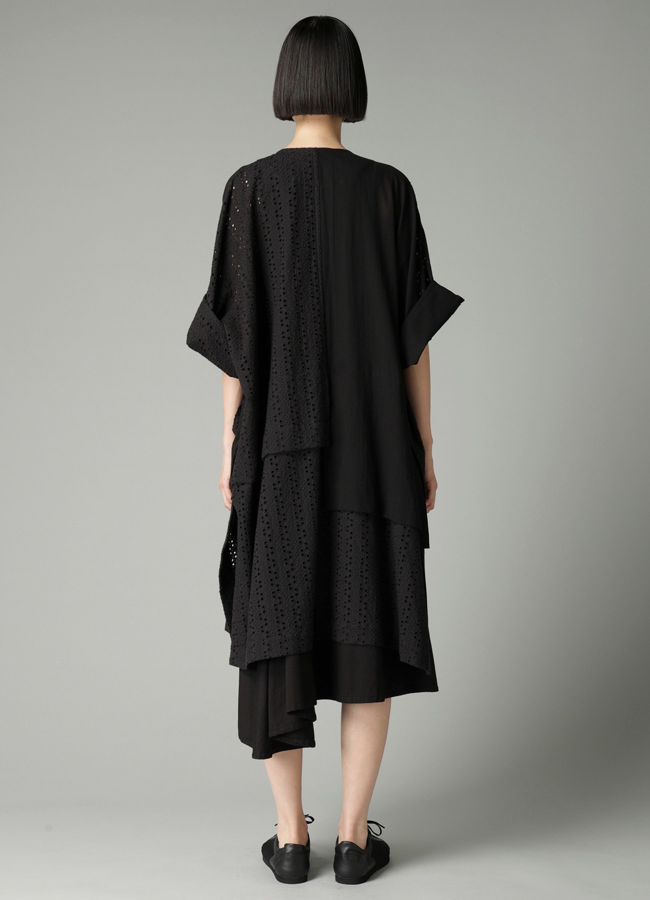 INDIAN EMBROIDERY LACE OUT POCKET UNBALANCED COAT