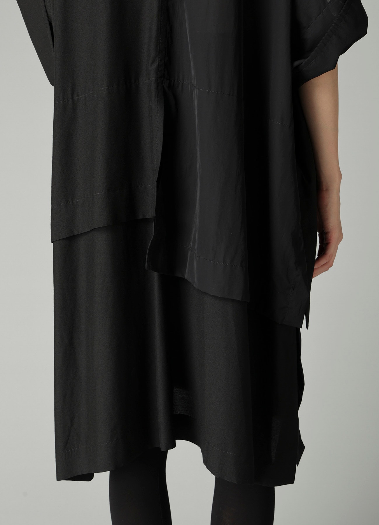 RECYCLE Ny PLAIN WEAVE OUT POCKET UNBALANCED COAT