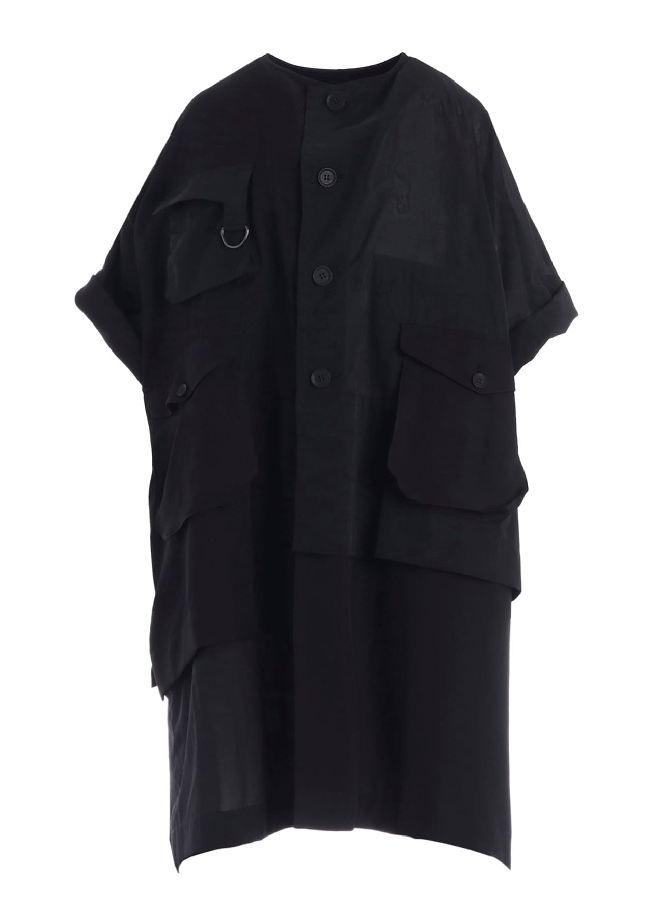 RECYCLE Ny PLAIN WEAVE OUT POCKET UNBALANCED COAT