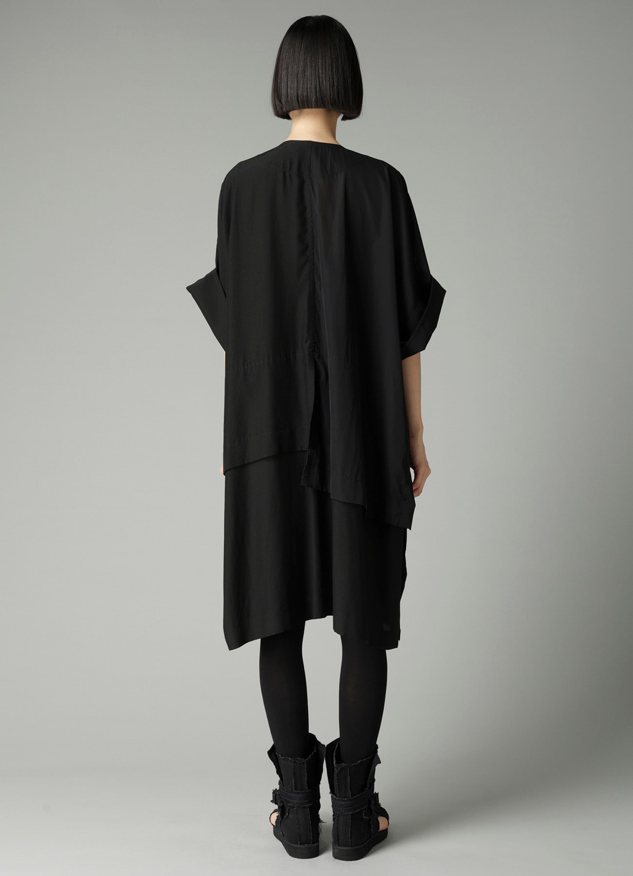 RECYCLE Ny PLAIN WEAVE OUT POCKET UNBALANCED COAT