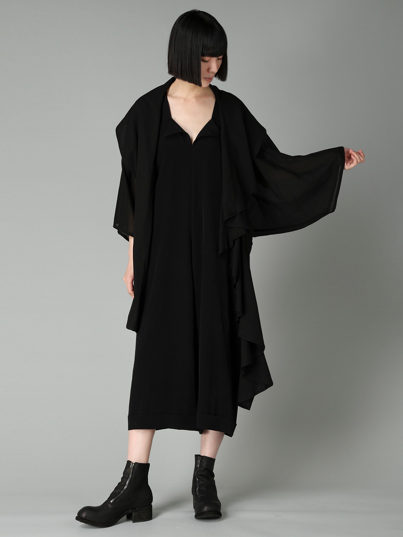 COTTON CHIFFON FLARED COAT