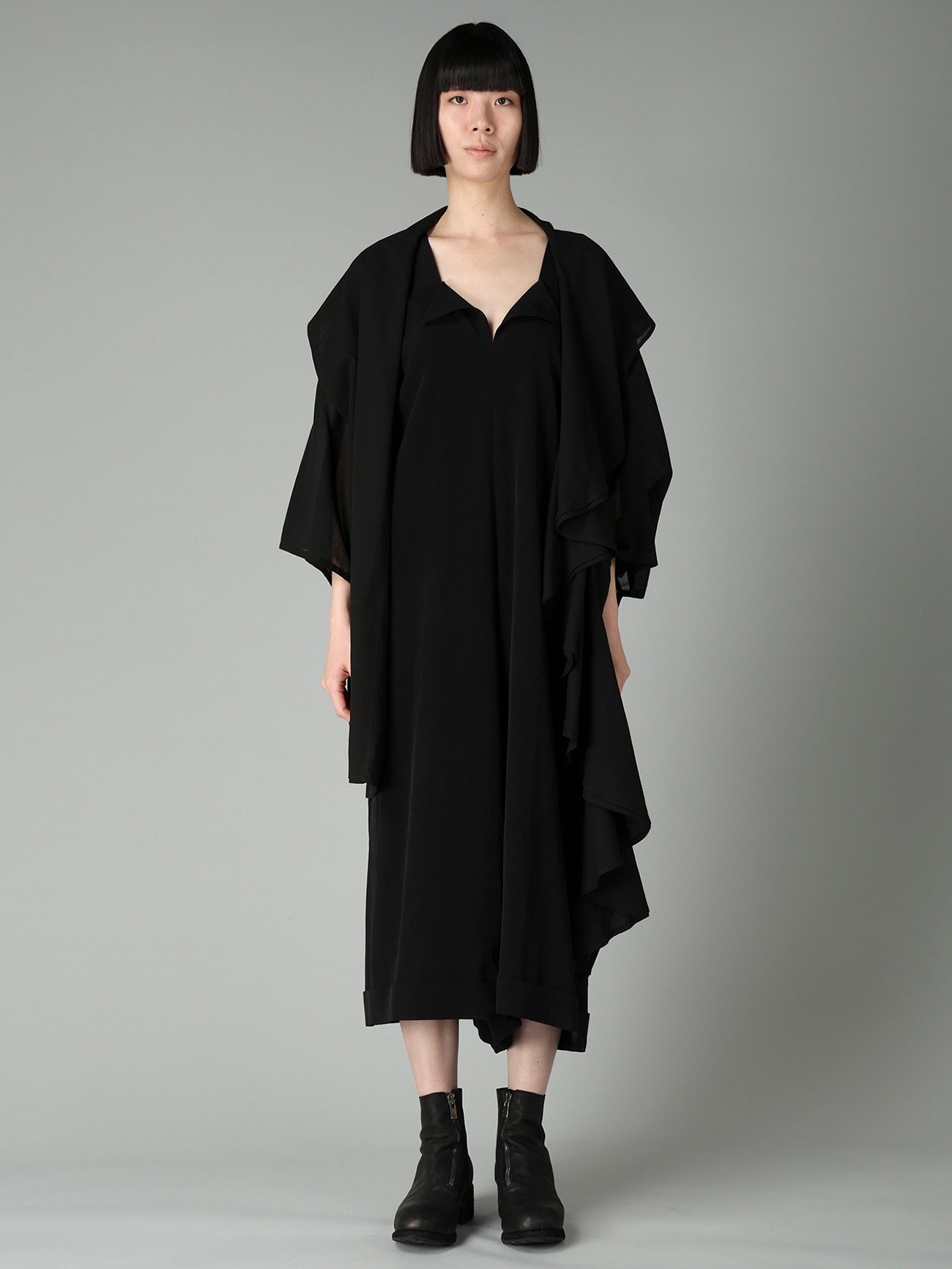 COTTON CHIFFON FLARED COAT