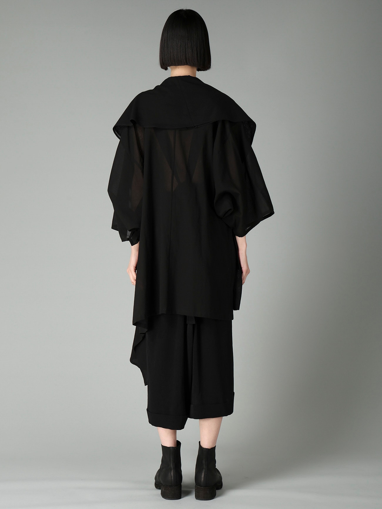 COTTON CHIFFON FLARED COAT