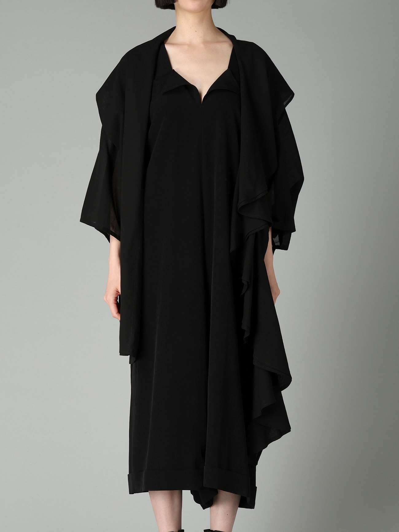 COTTON CHIFFON FLARED COAT