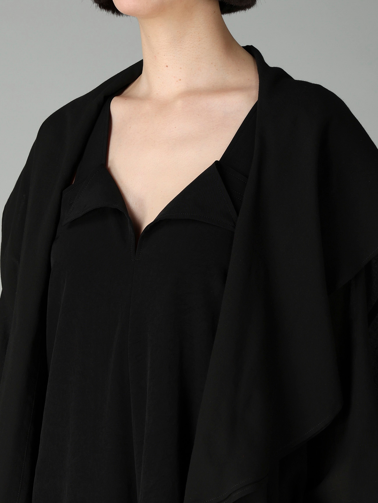 COTTON CHIFFON FLARED COAT