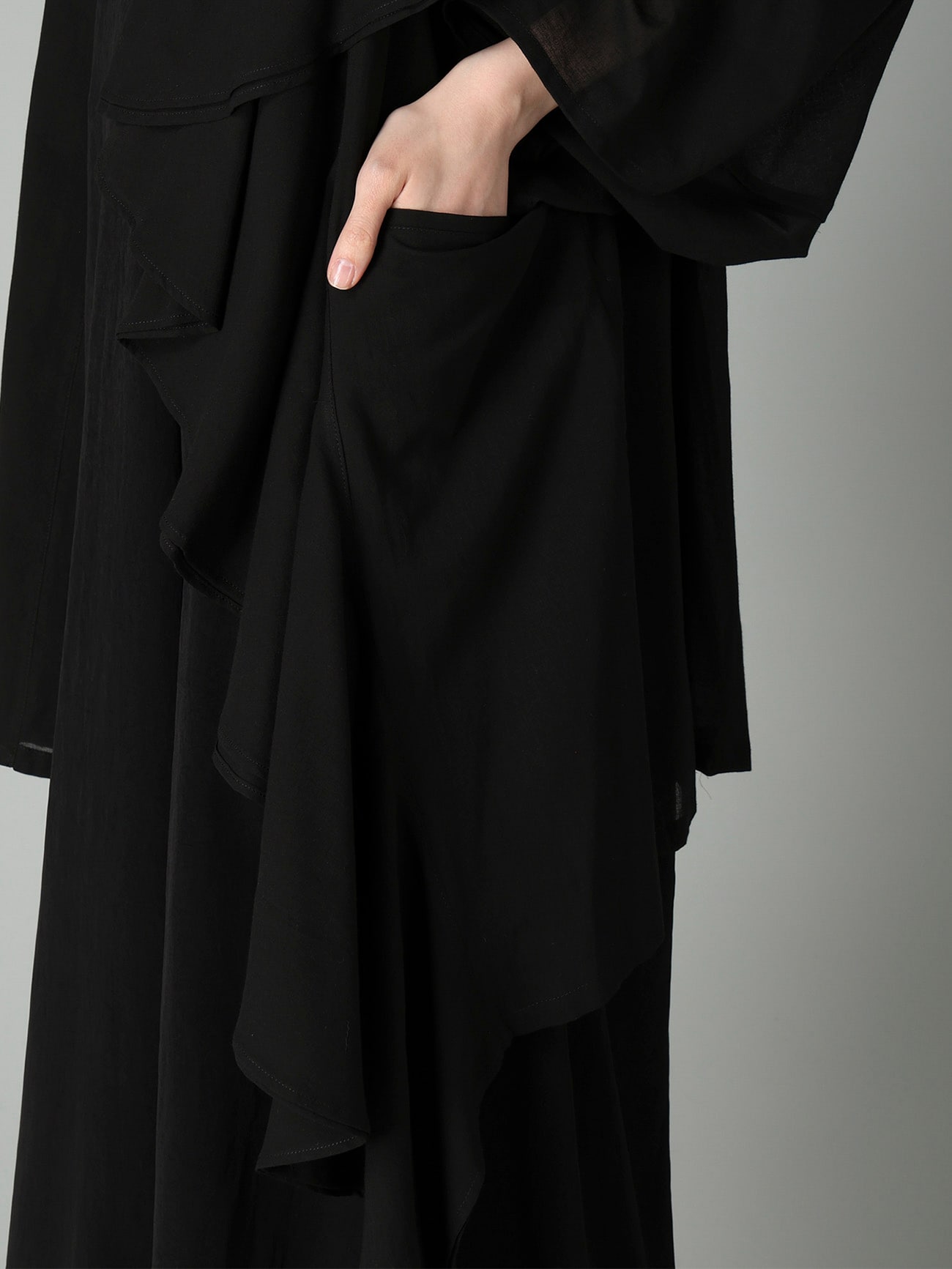 COTTON CHIFFON FLARED COAT