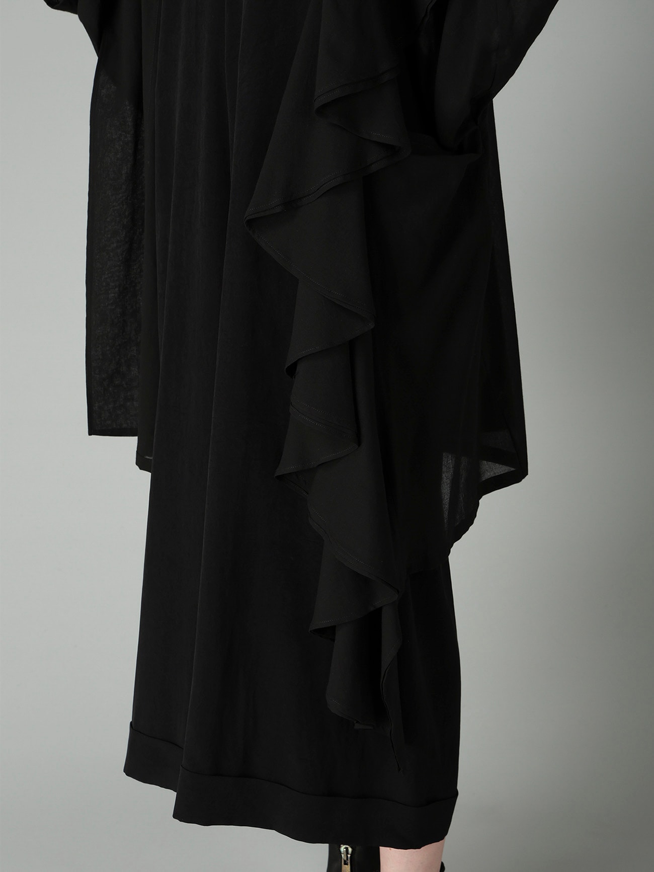 COTTON CHIFFON FLARED COAT