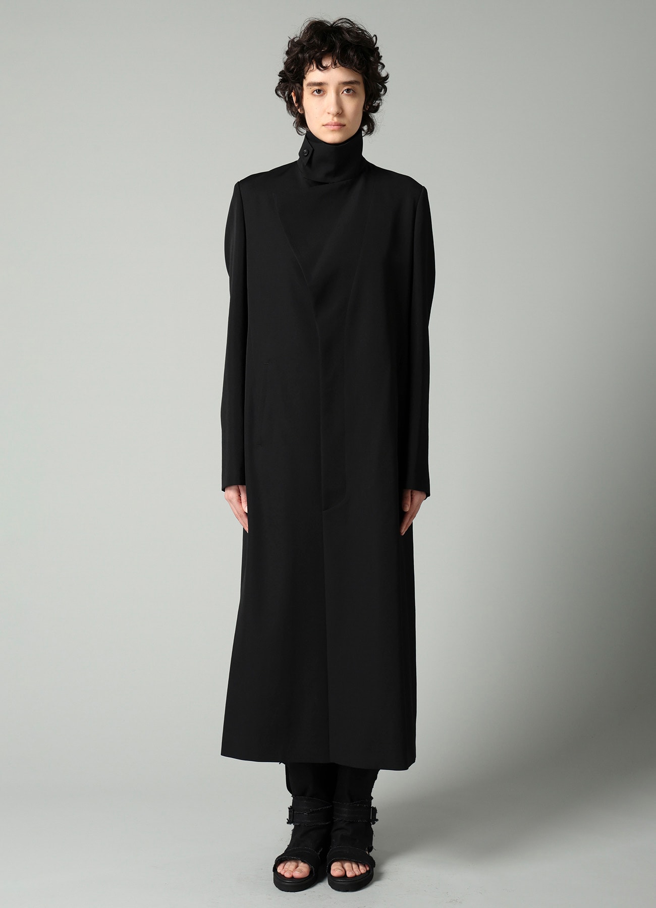 GABARDINE R DOUBLE LAYERED LONG COAT