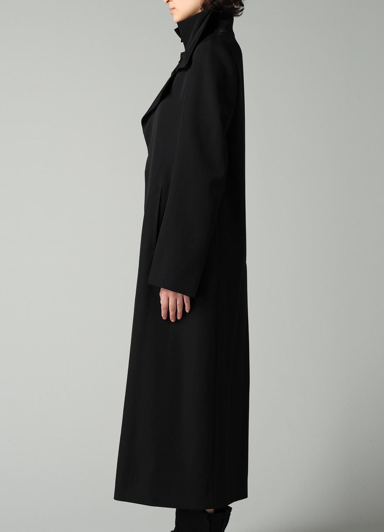 GABARDINE R DOUBLE LAYERED LONG COAT