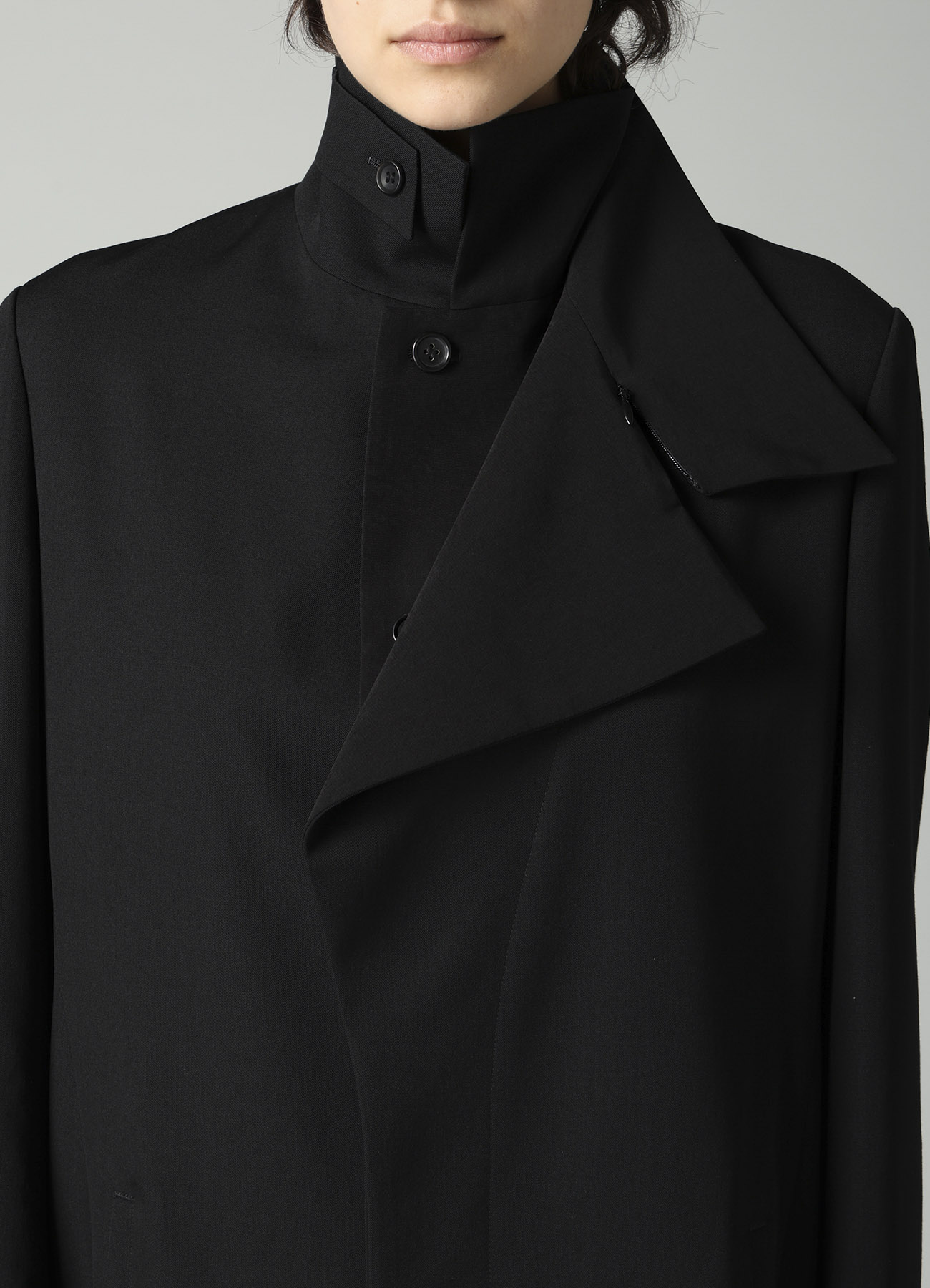 GABARDINE R DOUBLE LAYERED LONG COAT