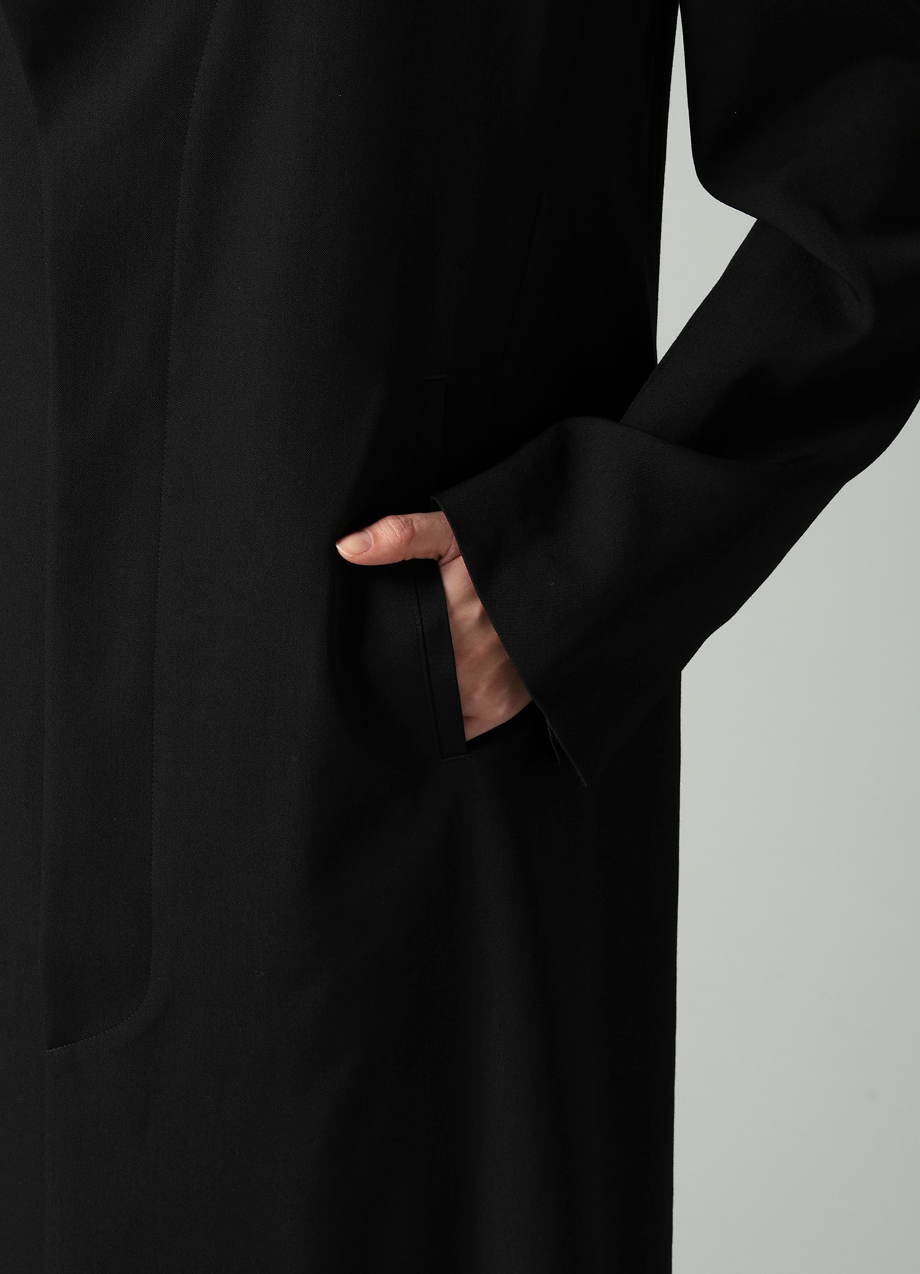 GABARDINE R DOUBLE LAYERED LONG COAT