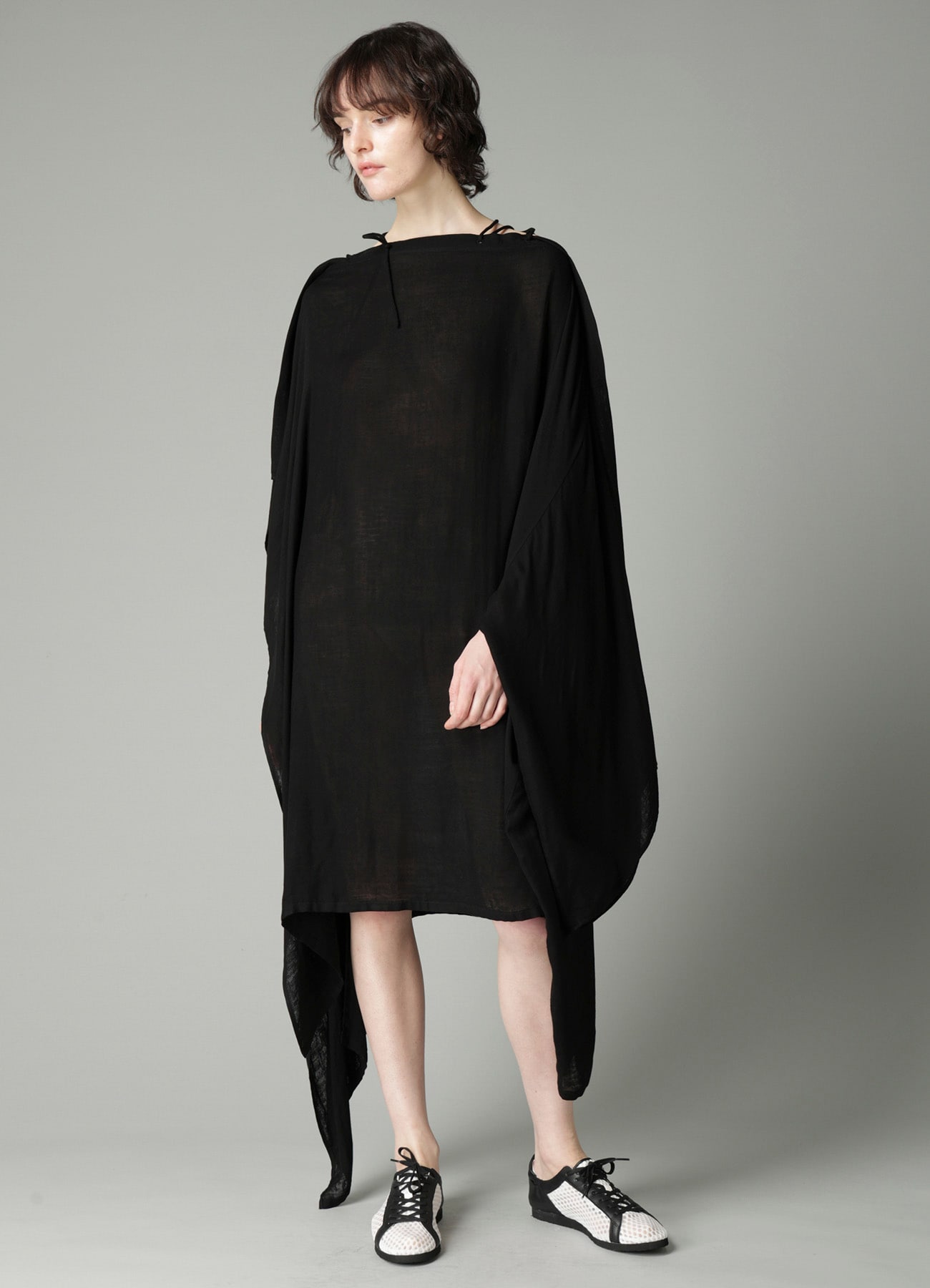 Ry DOUBLE LAYER GAUZE STRING ASYMMETRIC DRESS A