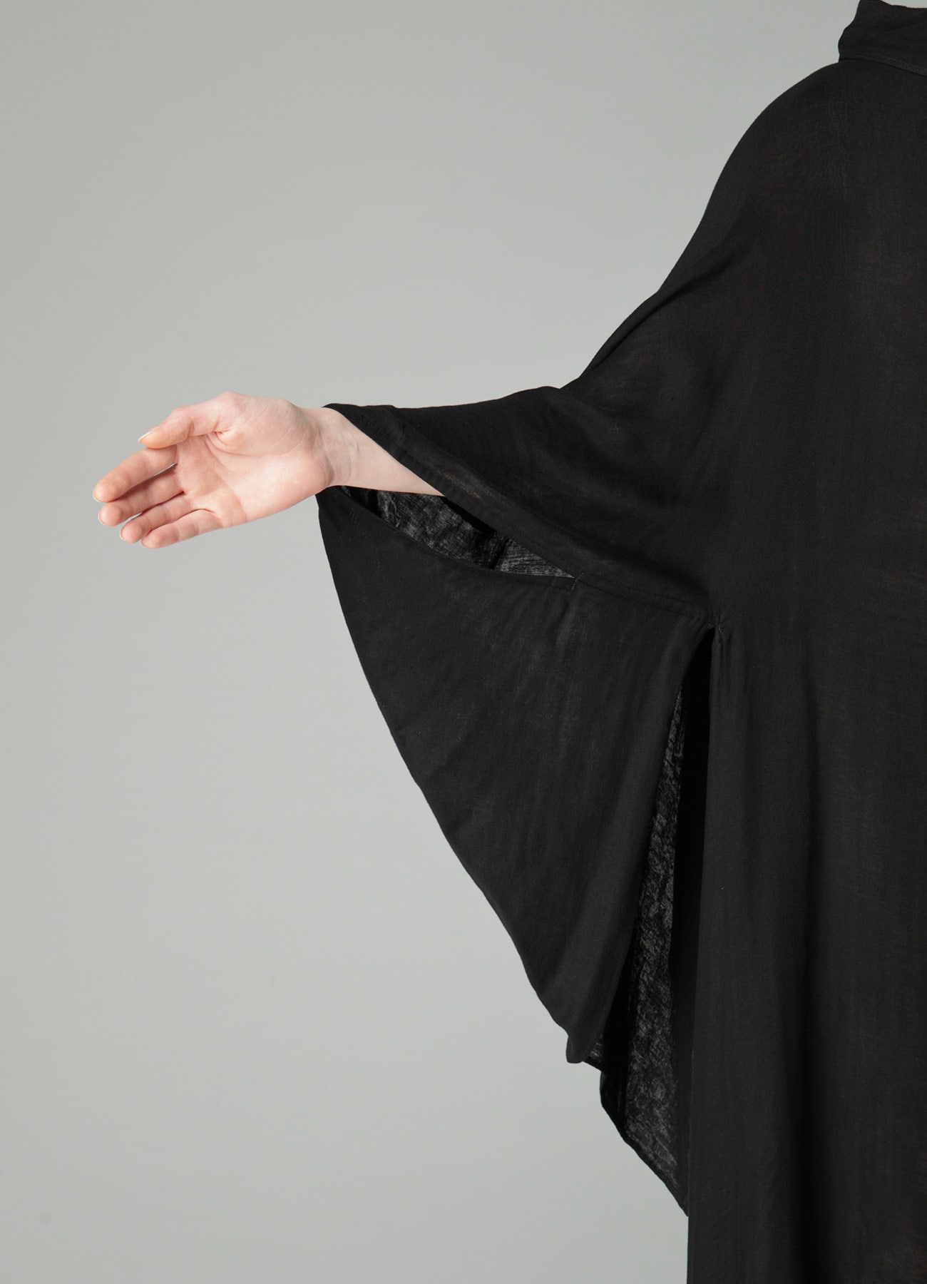 Ry DOUBLE LAYER GAUZE STAND COLLAR ASYMMETRIC DRESS