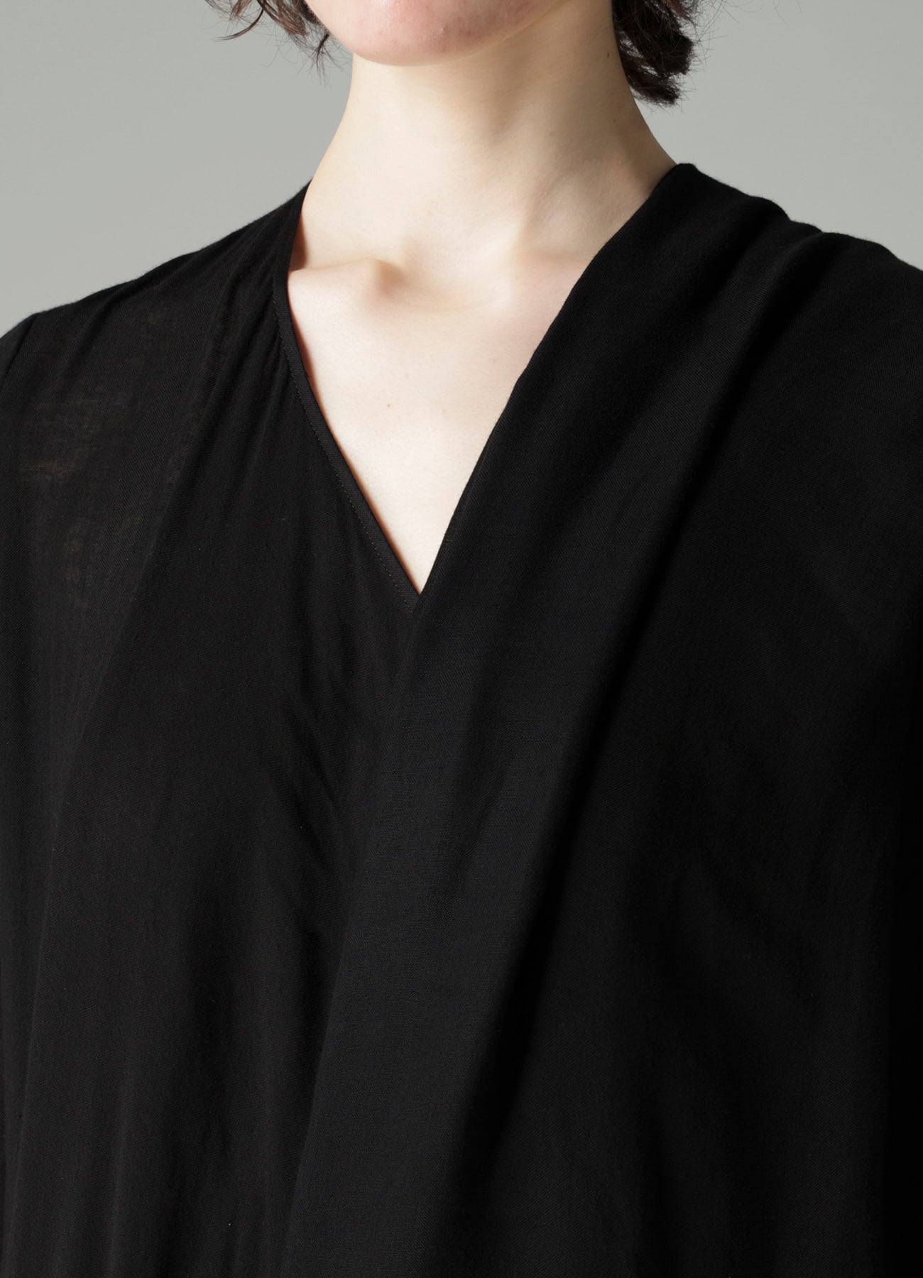 Ry DOUBLE LAYER GAUZE L DRAPED DRESS