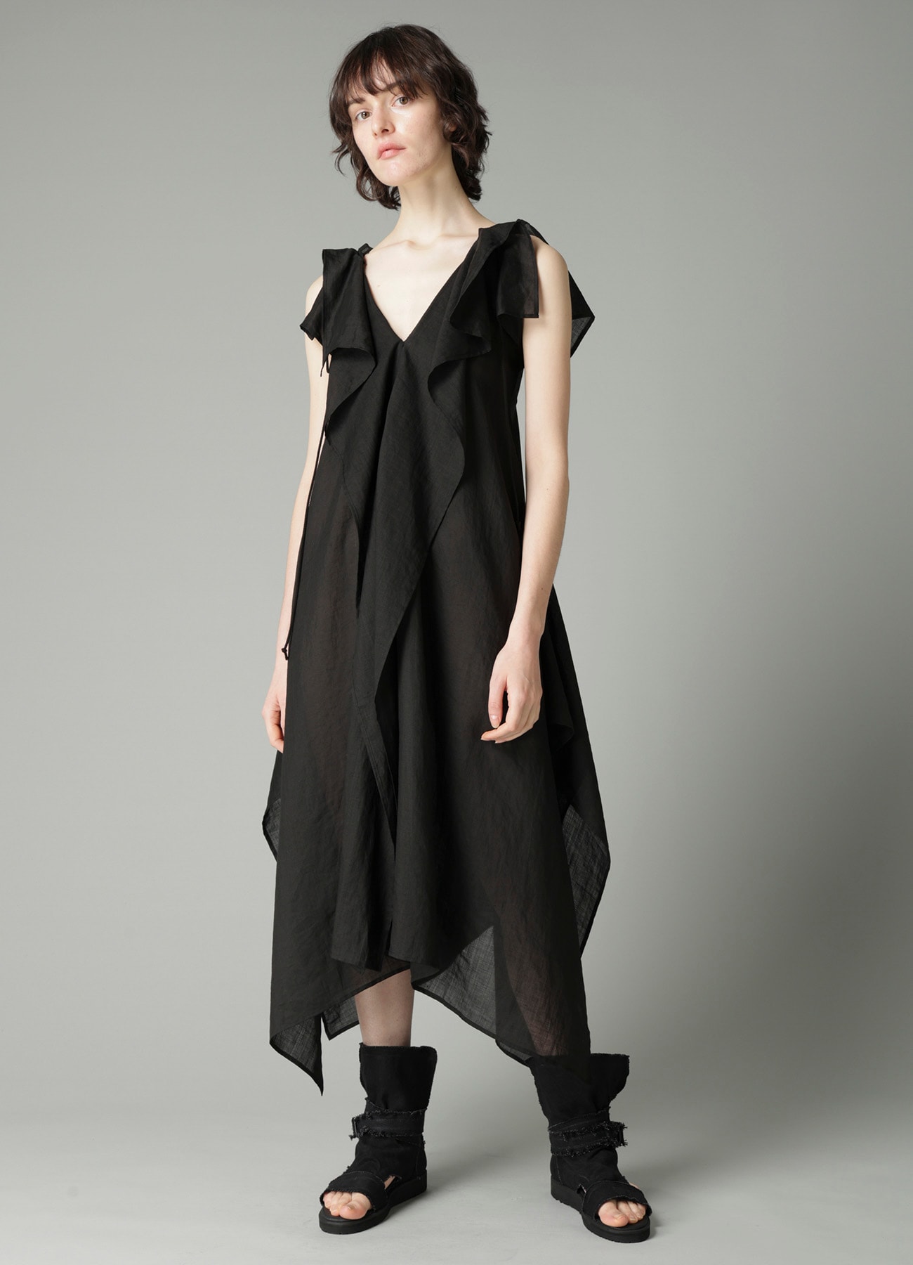 Ra LAWN SHOULDER S DRAPED DRESS