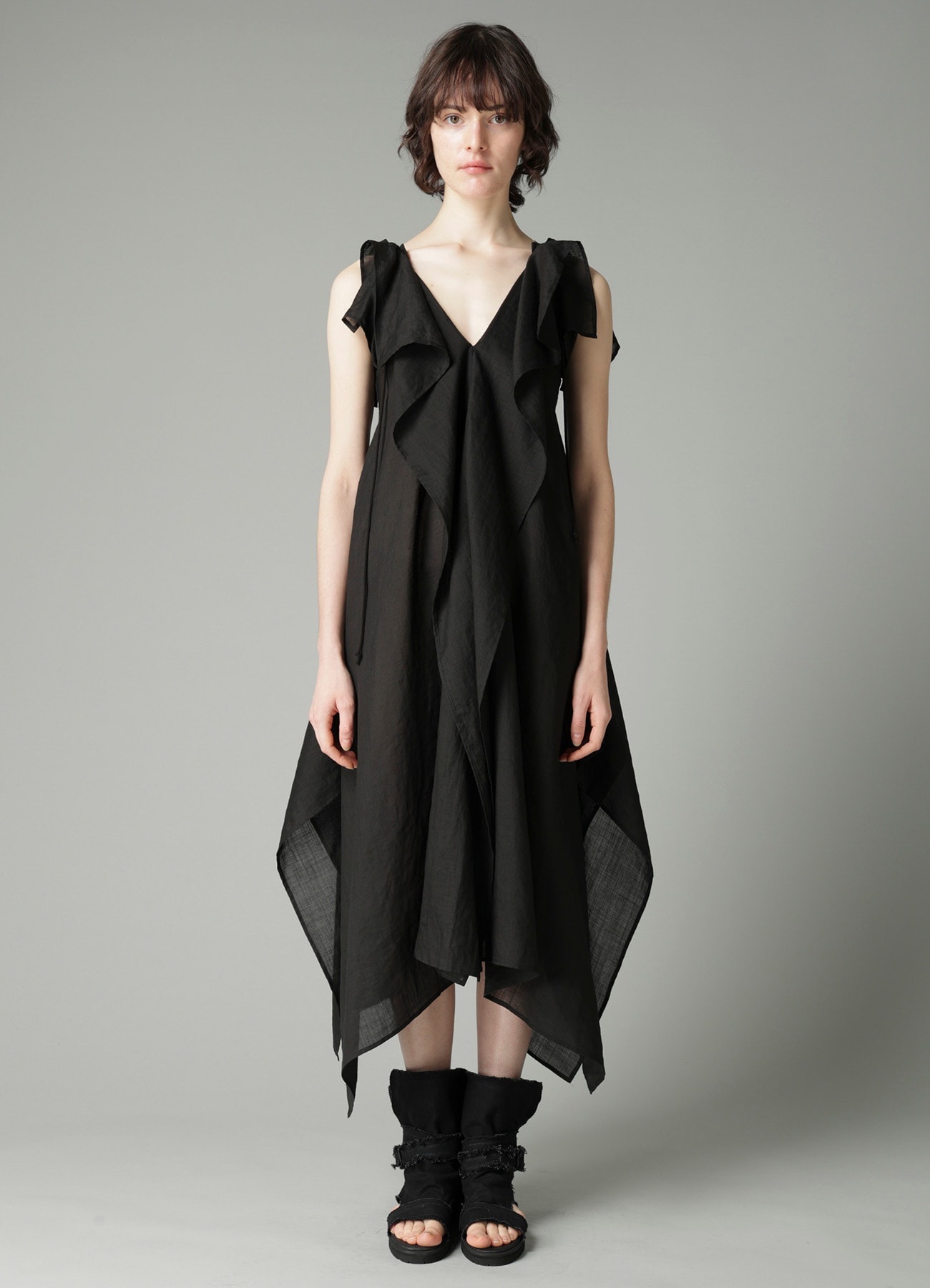 Ra LAWN SHOULDER S DRAPED DRESS