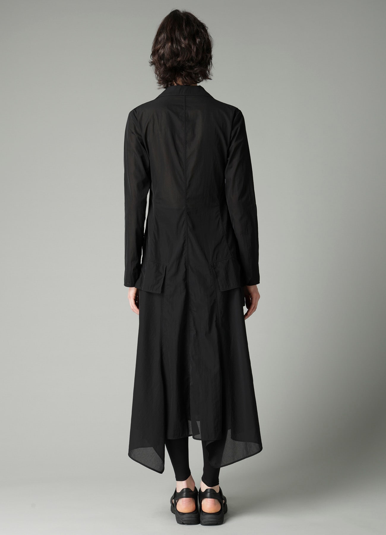 RECYCLE Ny PLAIN WEAVE NOTCHED SHIRT COLLAR DRESS