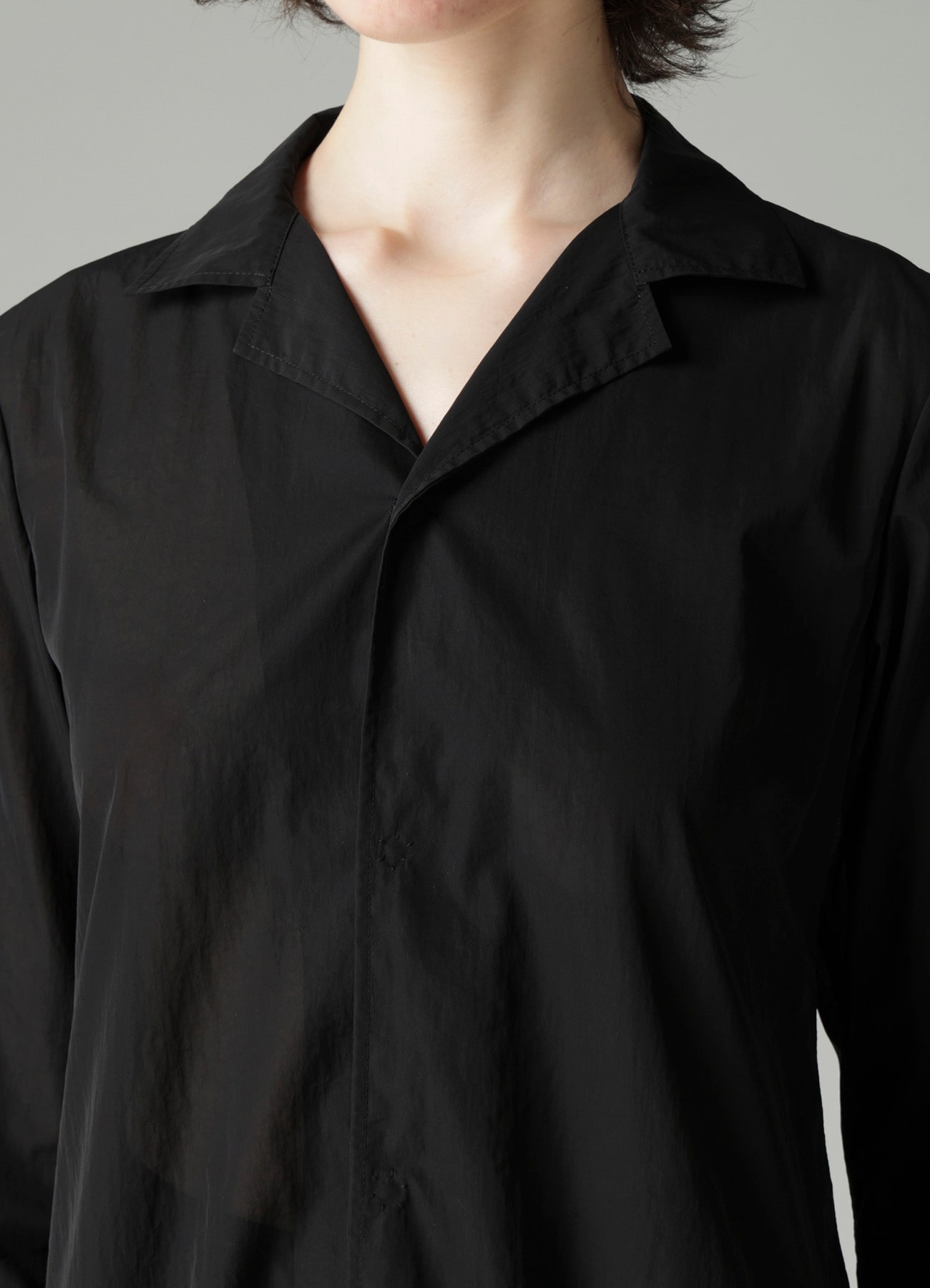 RECYCLE Ny PLAIN WEAVE NOTCHED SHIRT COLLAR DRESS