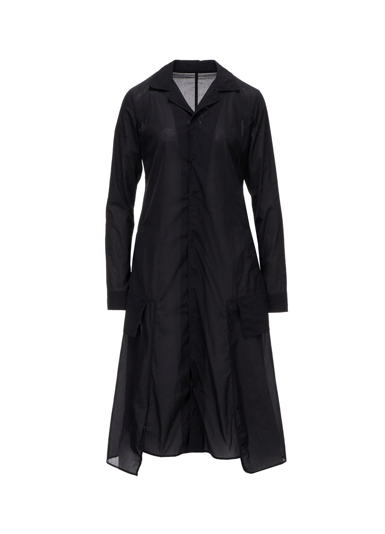 RECYCLE Ny PLAIN WEAVE NOTCHED SHIRT COLLAR DRESS
