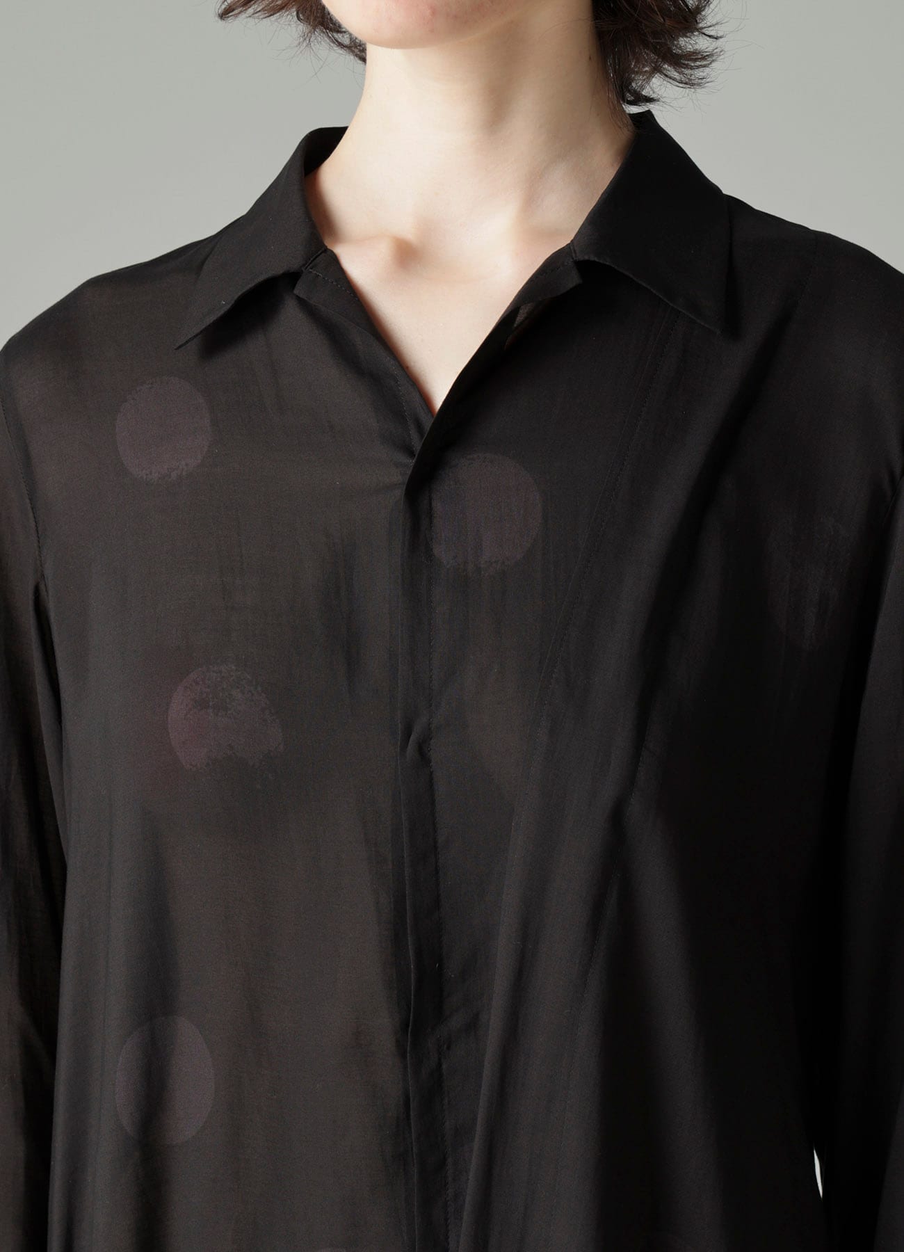 DAMAGED DOT L R DRAPE DETAIL SHIRT DRESS