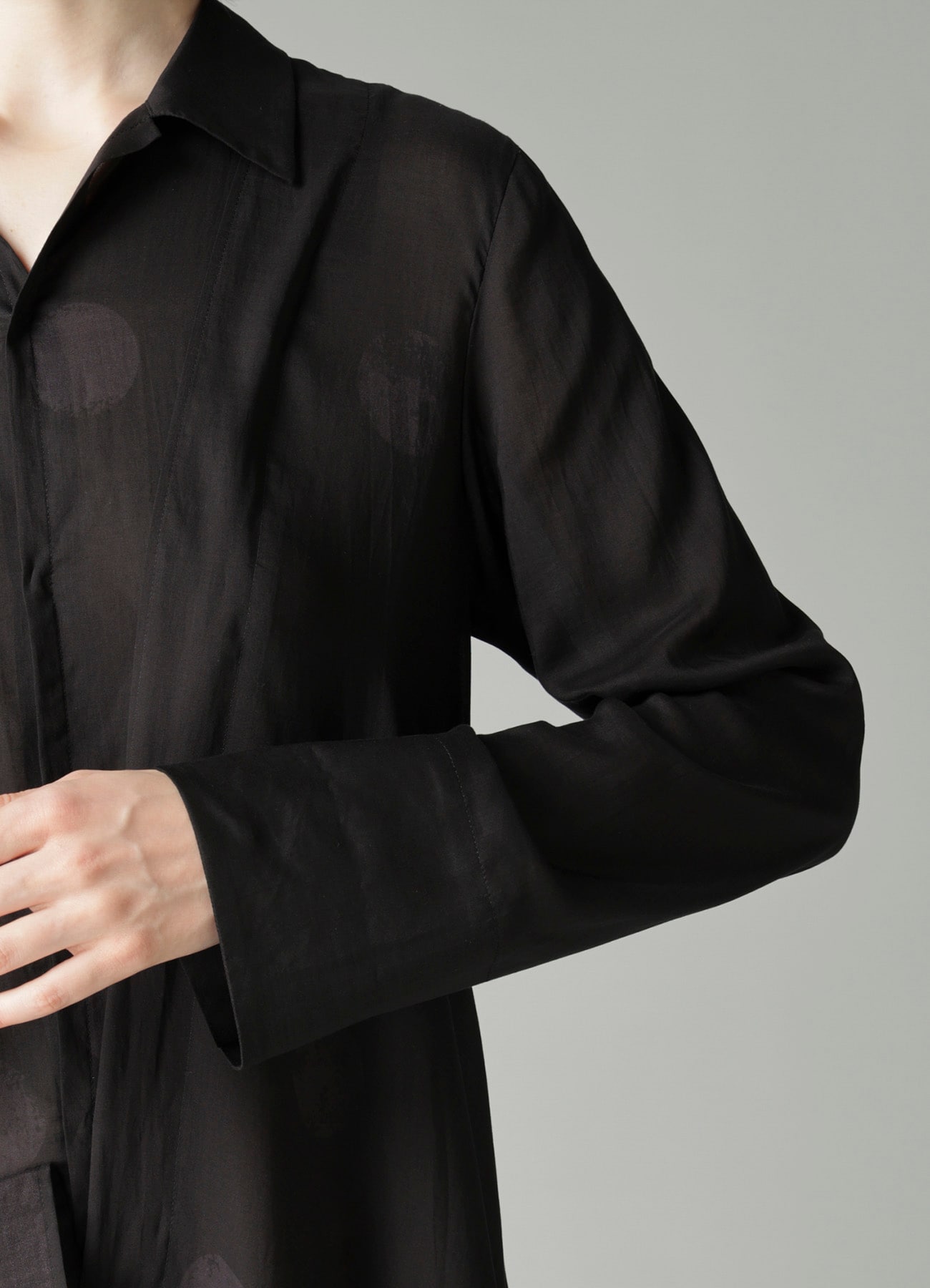 DAMAGED DOT L R DRAPE DETAIL SHIRT DRESS