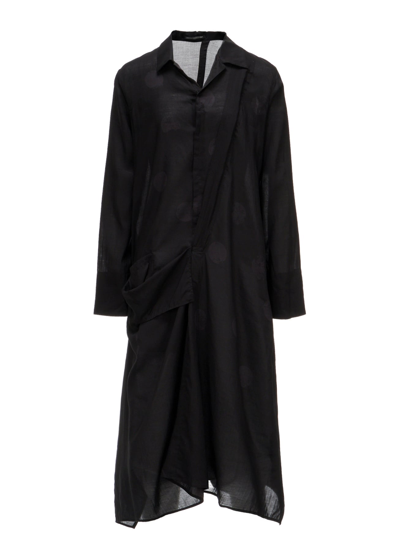 DAMAGED DOT L R DRAPE DETAIL SHIRT DRESS