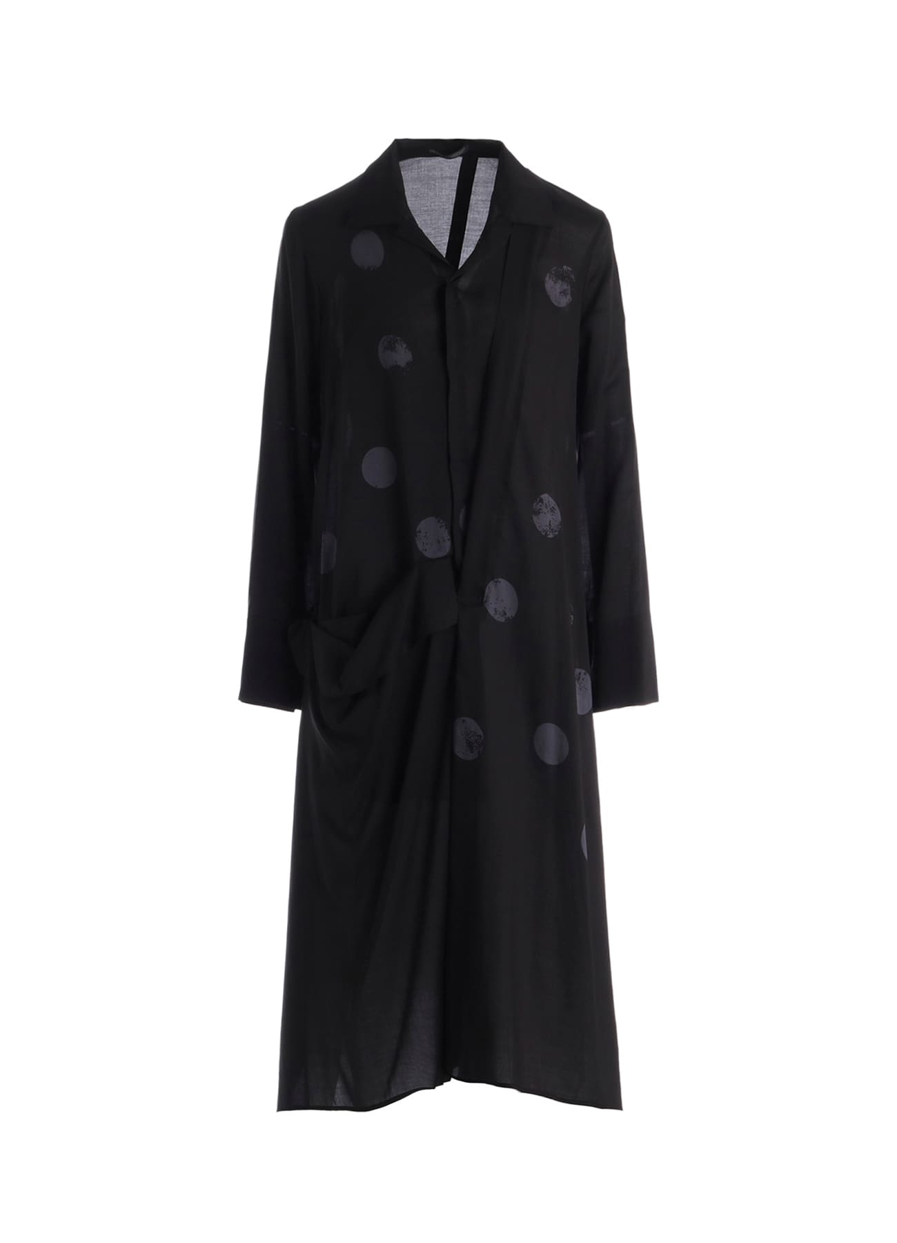 DAMAGED DOT L R DRAPE DETAIL SHIRT DRESS