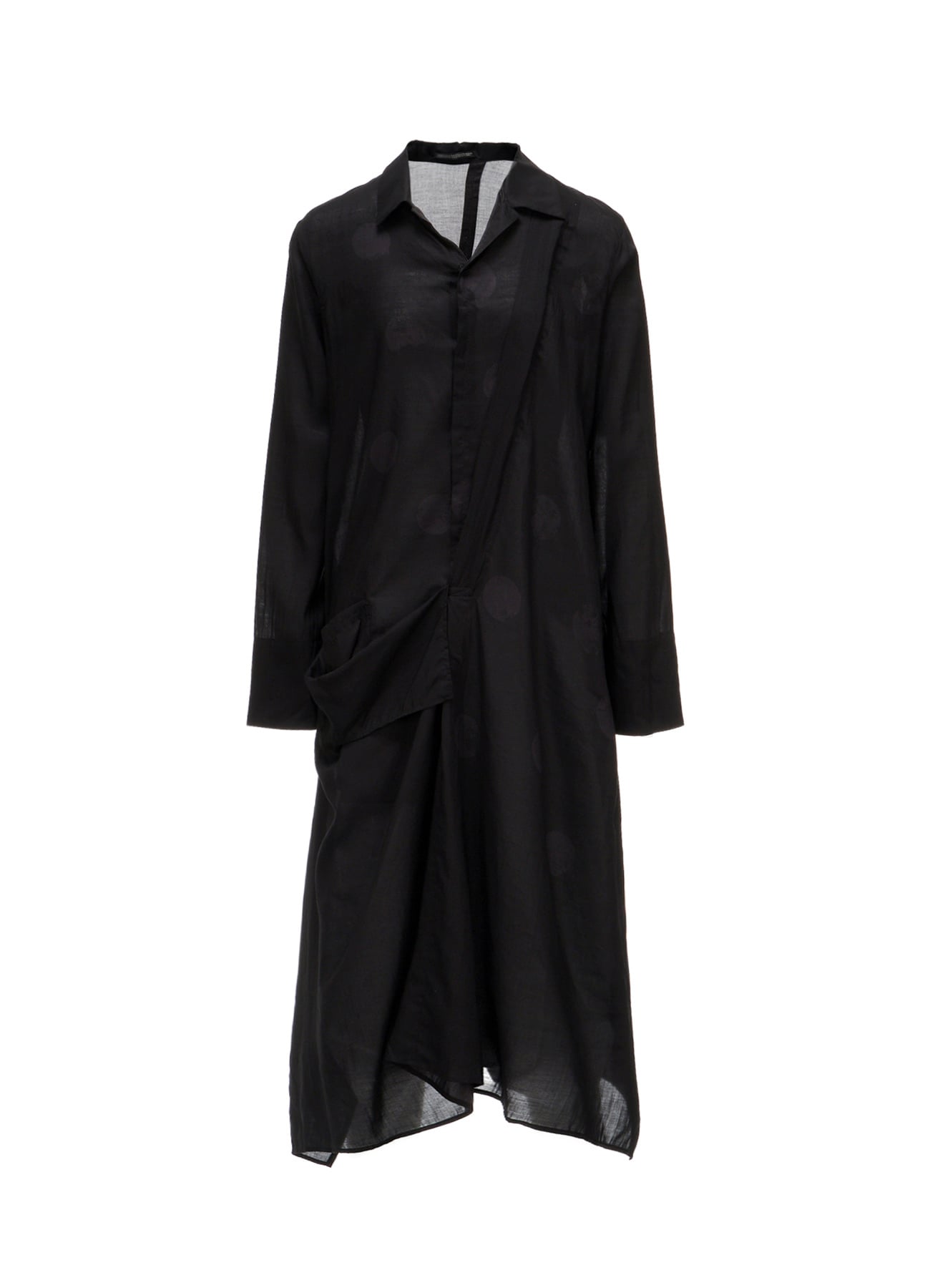 Ta/Pe CREPE DE CHINE SIDE GATHER DETAIL ZIP DRESS(XS Black