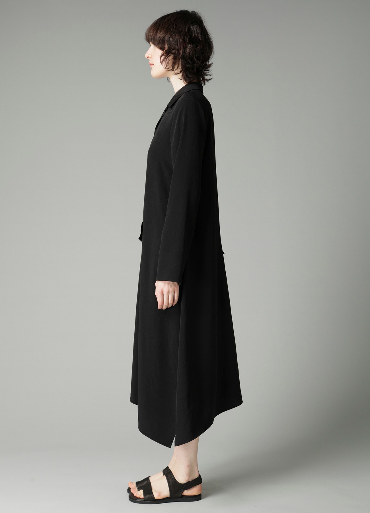 Ta/Pe CREPE DE CHINE R DRAPE DETAIL SHIRT DRESS
