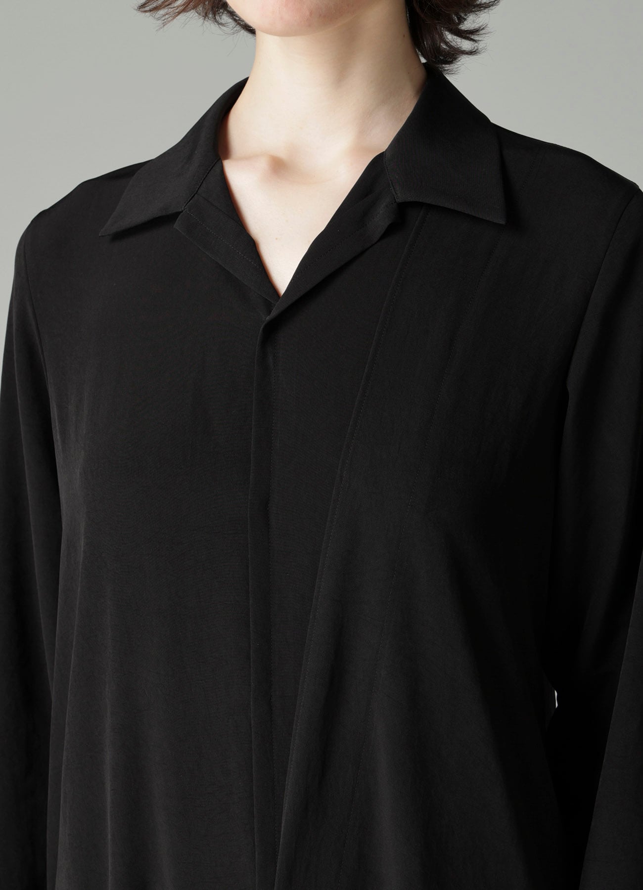 Ta/Pe CREPE DE CHINE R DRAPE DETAIL SHIRT DRESS