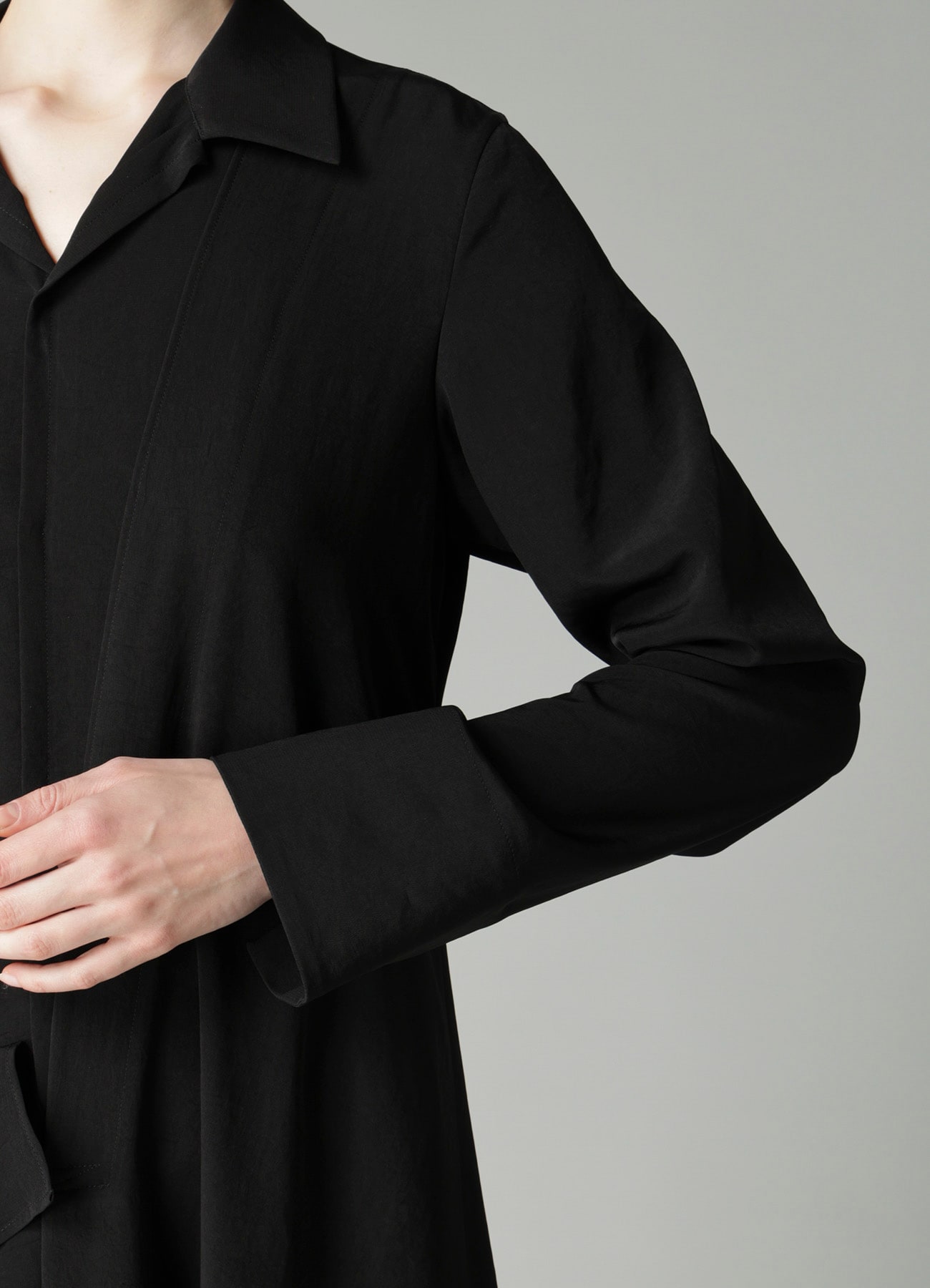 Ta/Pe CREPE DE CHINE R DRAPE DETAIL SHIRT DRESS