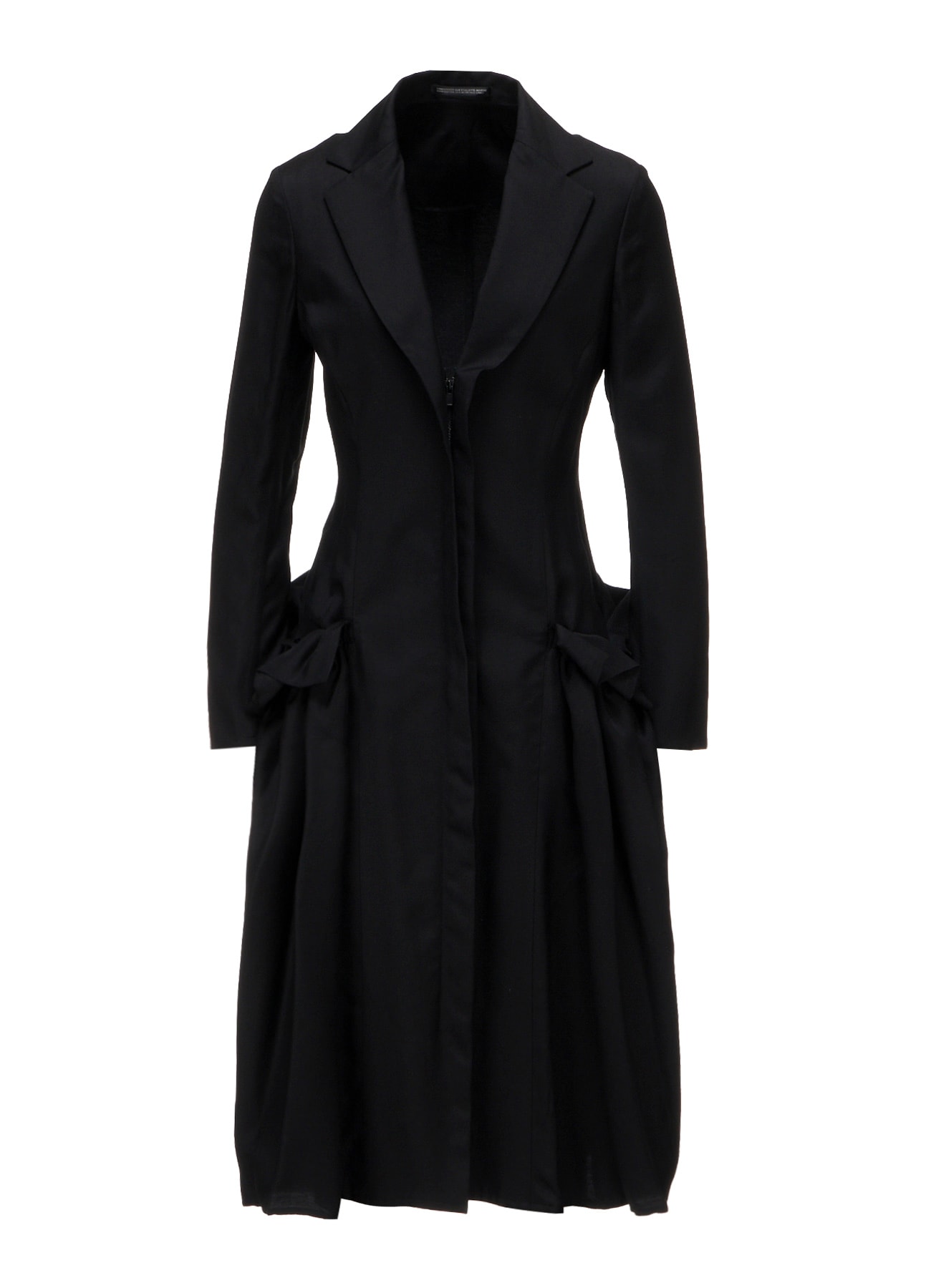 VISCOSE TWILL SIDE GATHER DETAIL ZIP DRESS