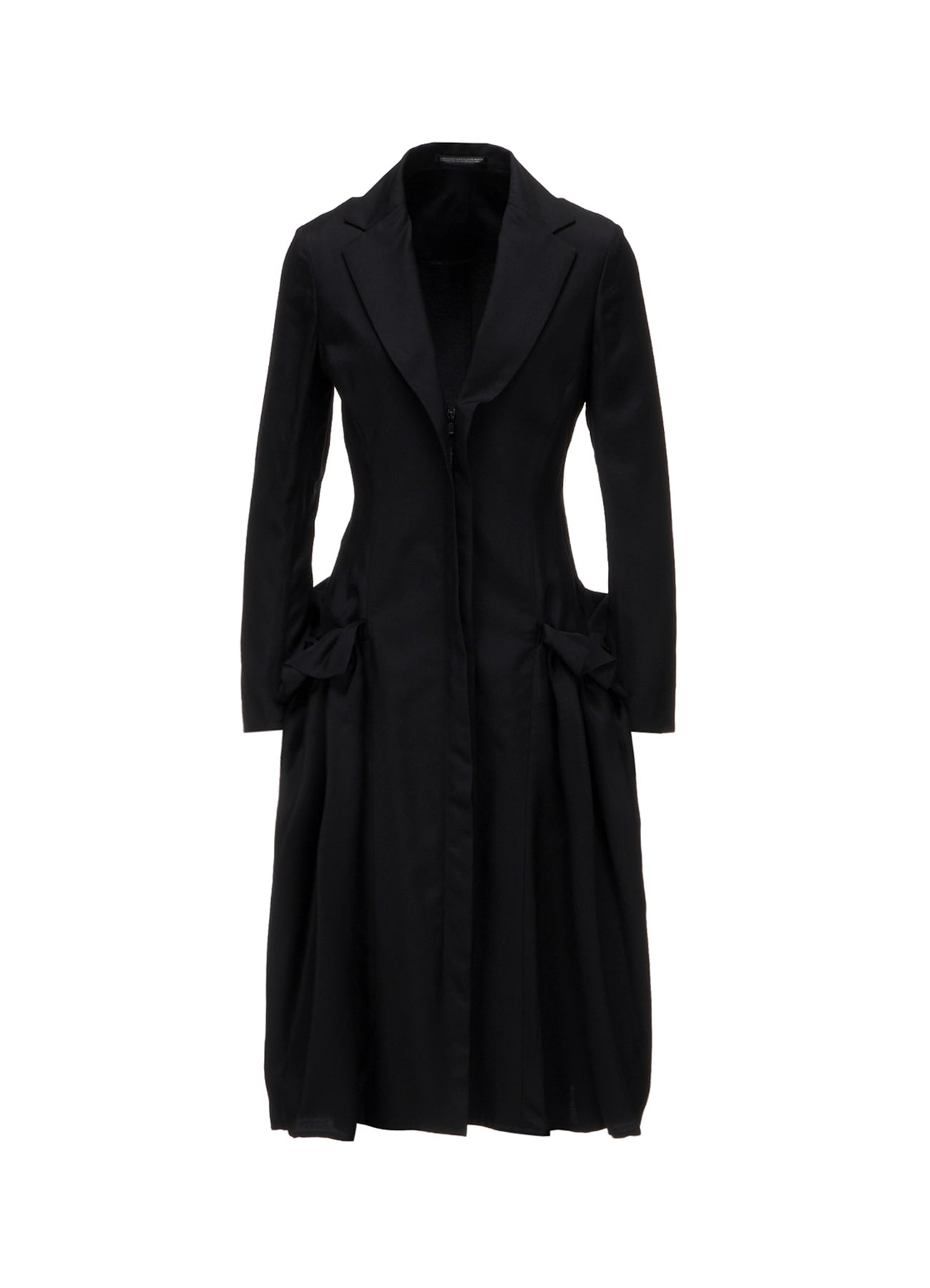 VISCOSE TWILL SIDE GATHER DETAIL ZIP DRESS
