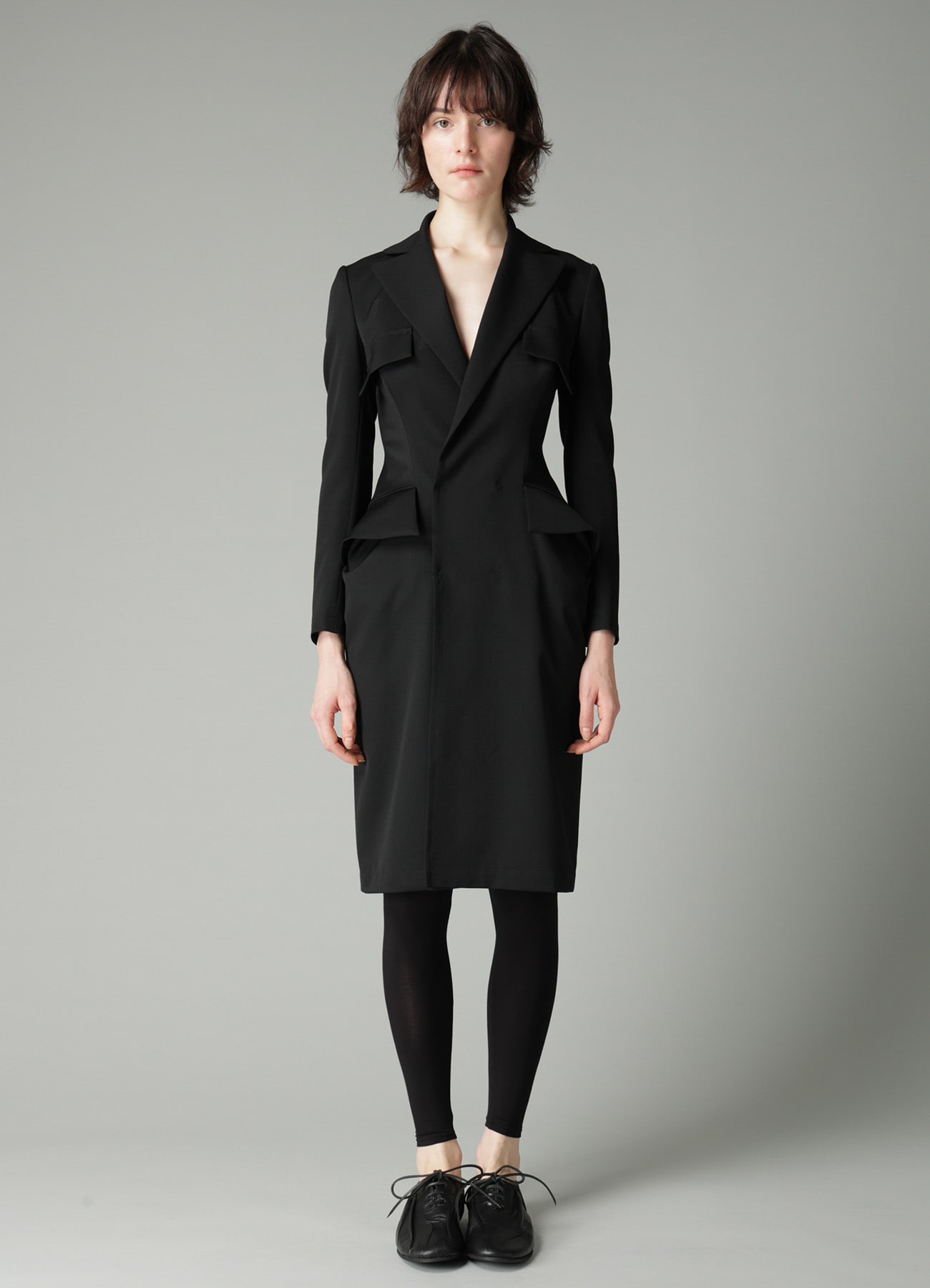 GABARDINE FLAP DETAIL SLIM DRESS