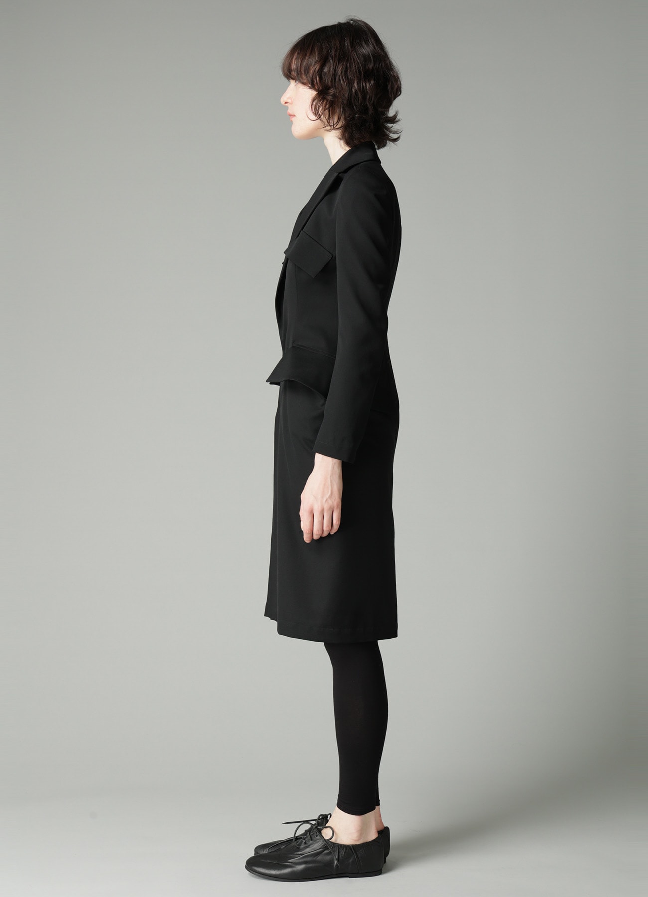 GABARDINE FLAP DETAIL SLIM DRESS