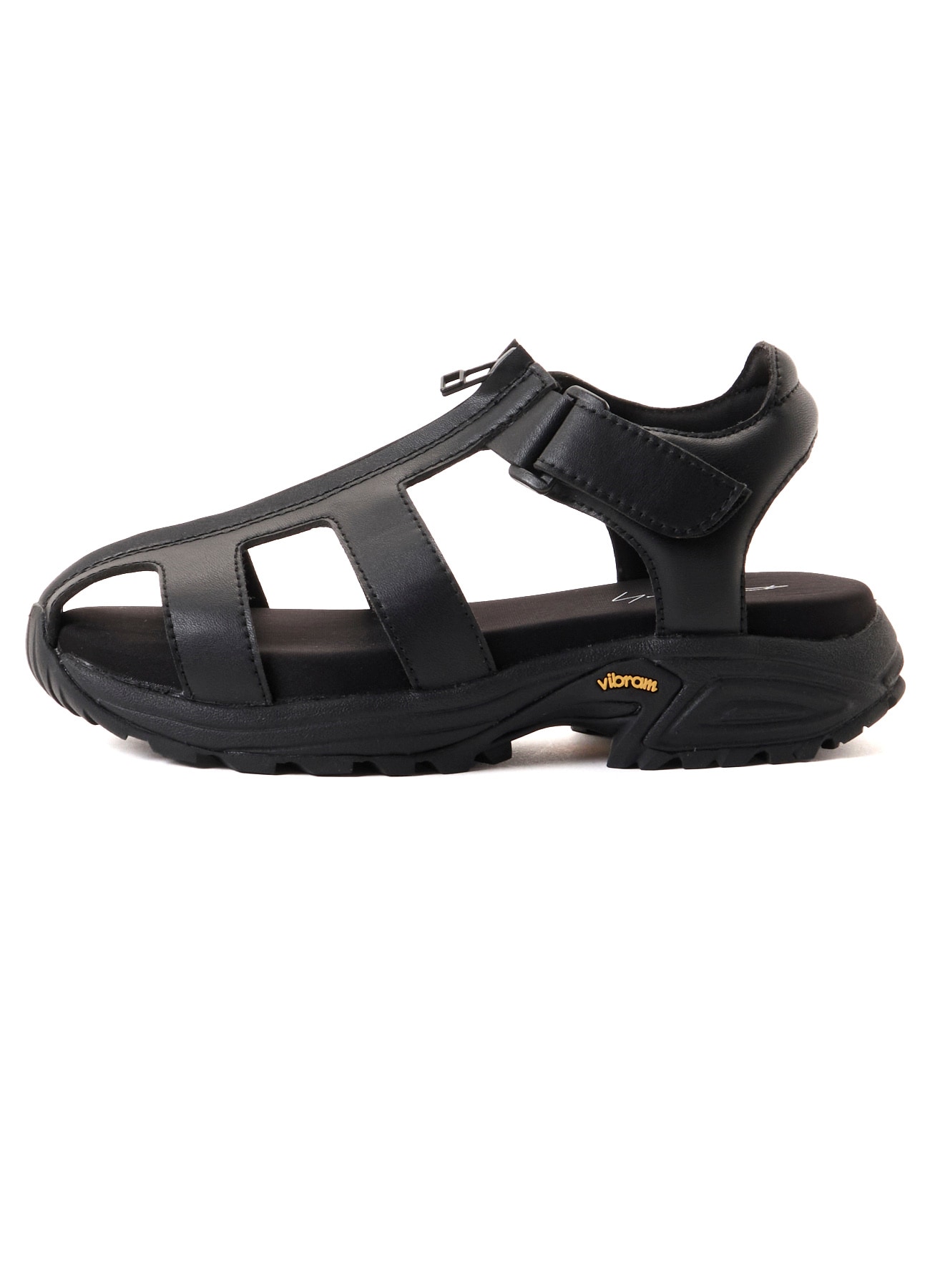 Pu LEATHER FRONT ZIP SANDALS