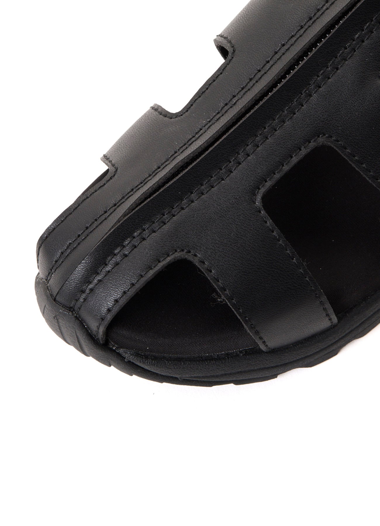 Pu LEATHER FRONT ZIP SANDALS