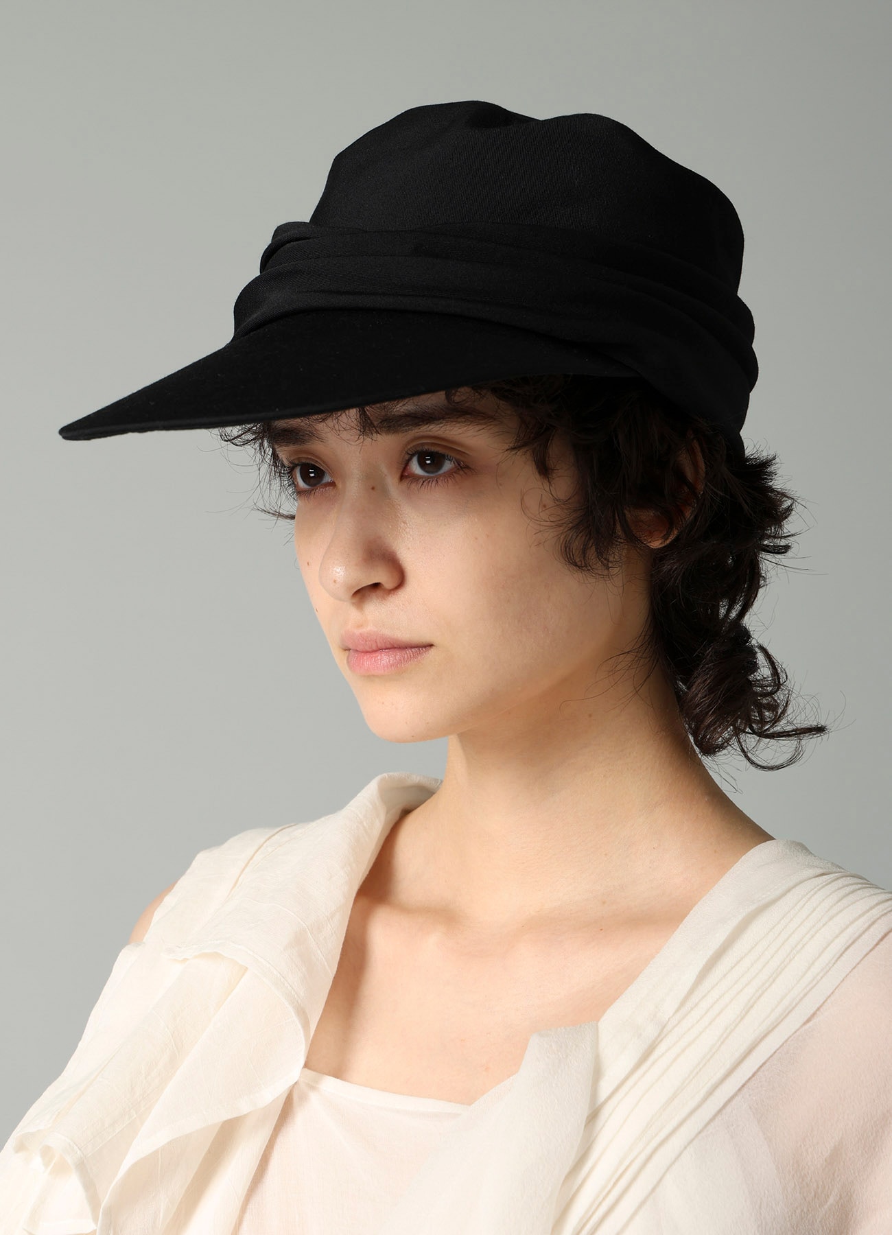 GABARDINE DRAPED CAP