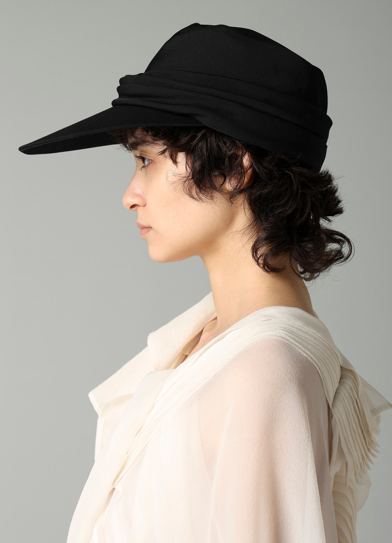 GABARDINE DRAPED CAP