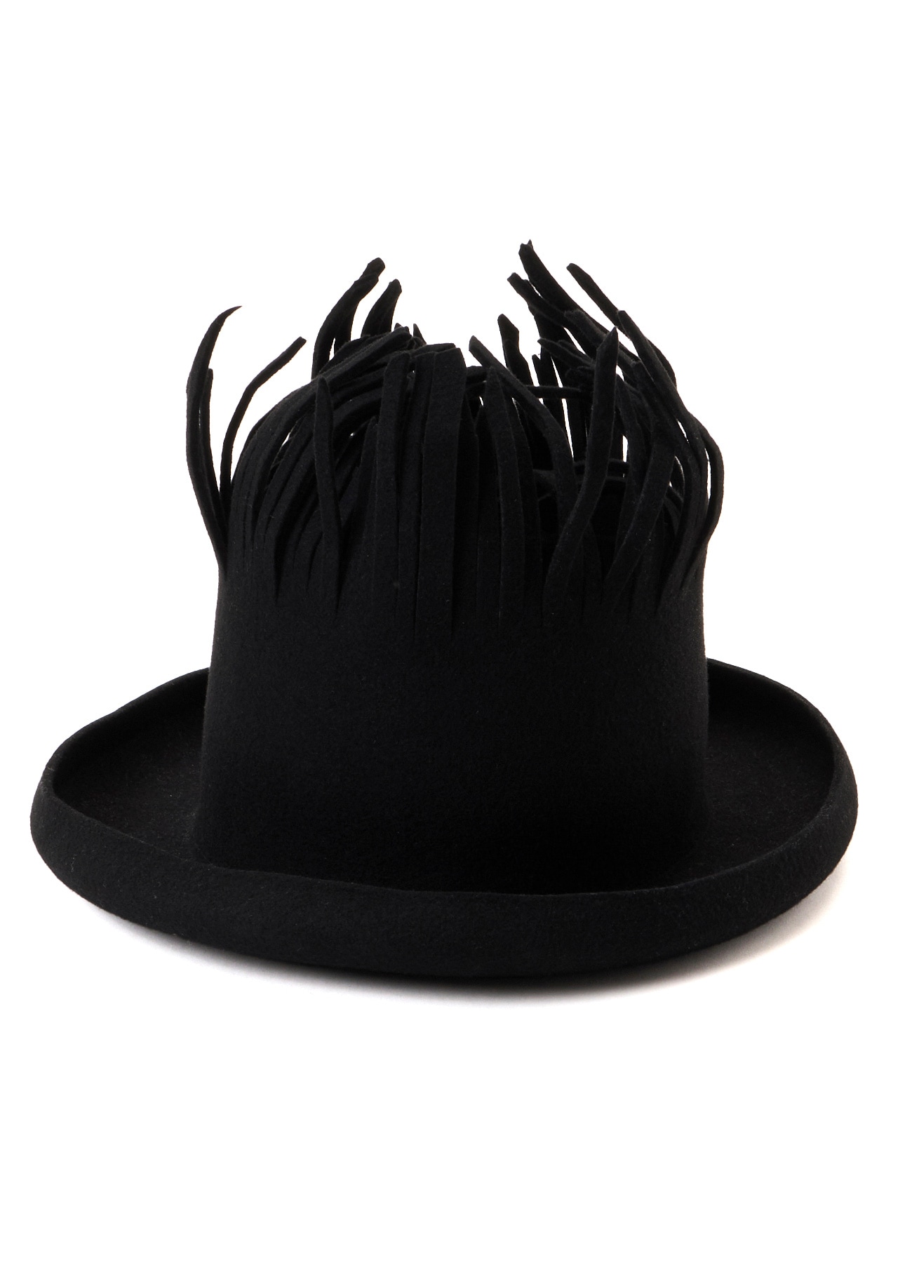 WOOL FELT BK TOP FRINGE HAT A