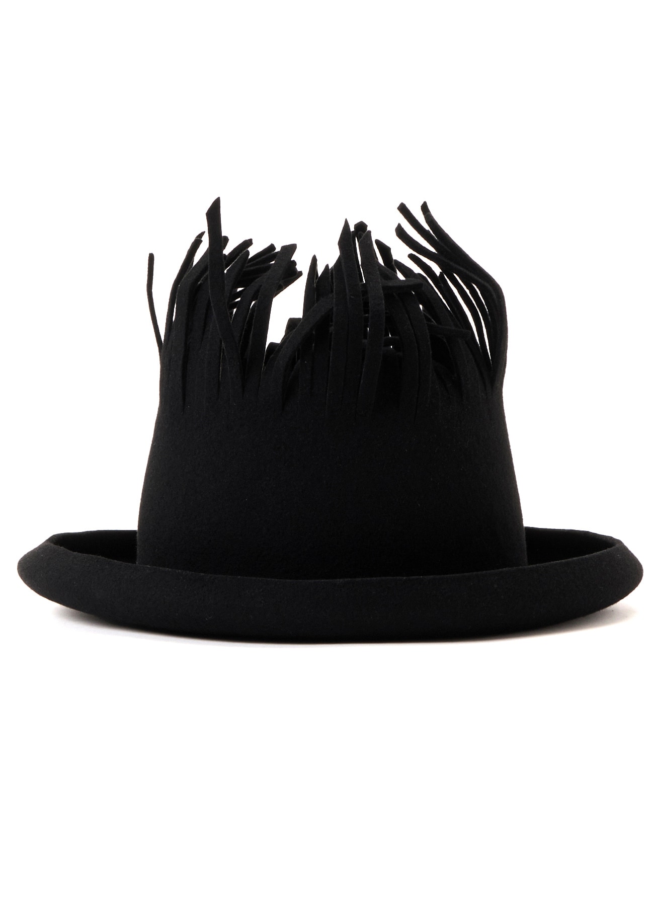 WOOL FELT BK TOP FRINGE HAT A