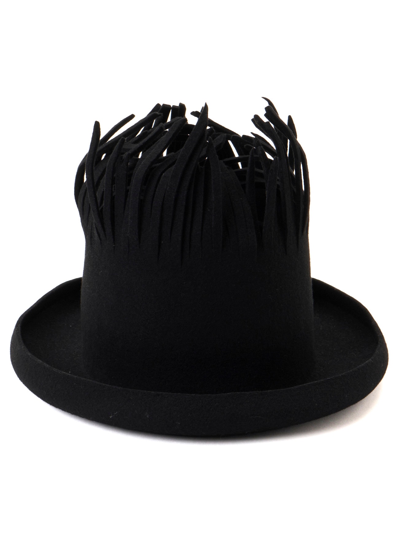 WOOL FELT BK TOP FRINGE HAT A