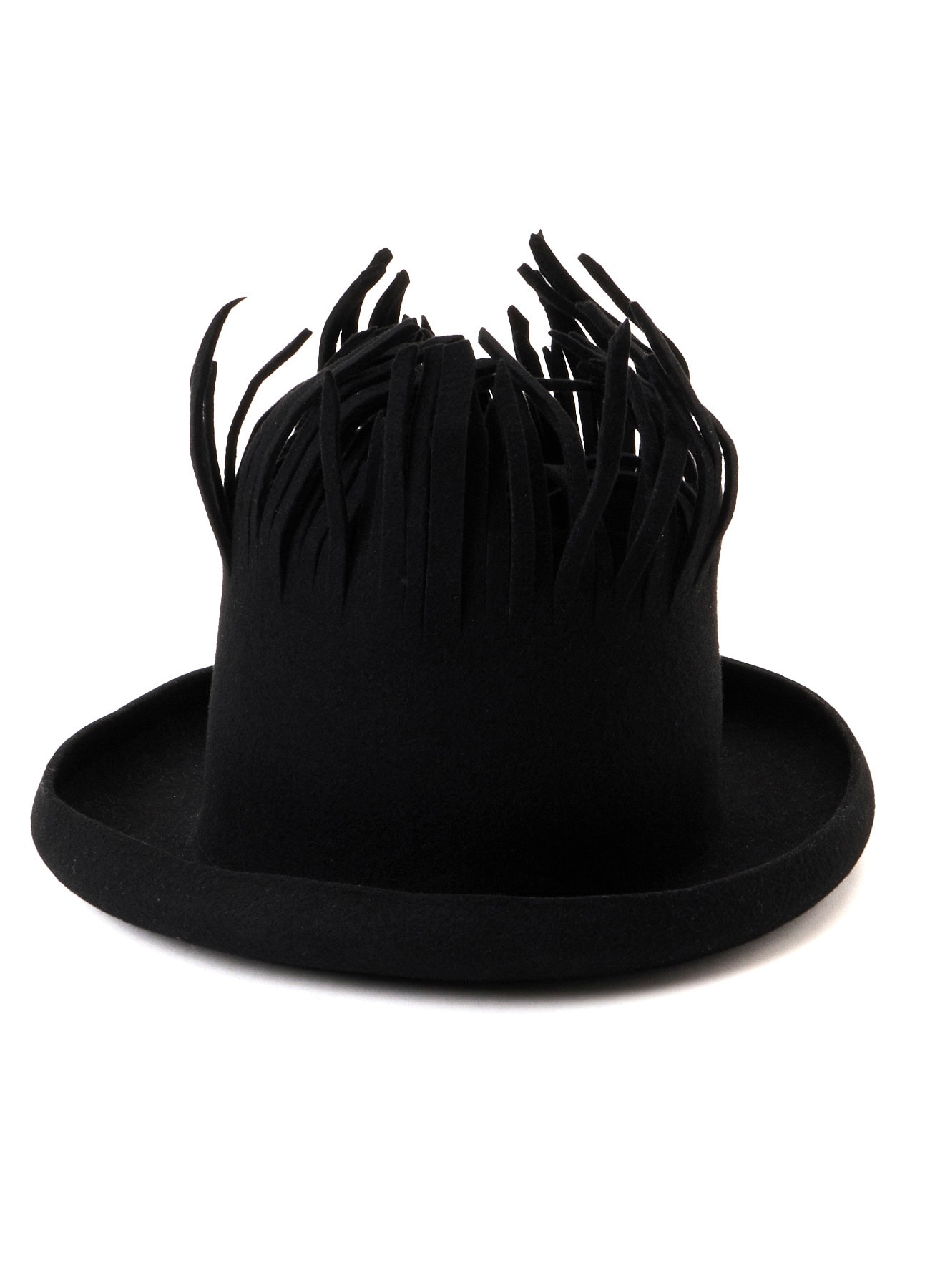 WOOL FELT BK TOP FRINGE HAT A